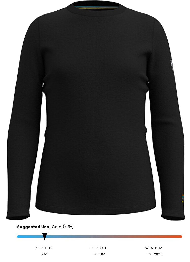 Smartwool Boys Black Kids' Merino 250 Classic Warmest Long Sleeve Base Layer Crewe {Sw-011557} - Youth Large {11-12Yrs}