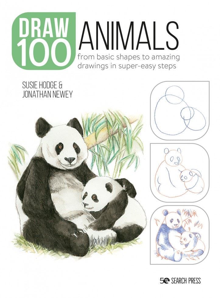 Draw 100: Animals: From basic shapes to amazing drawings in supe - Image 9
