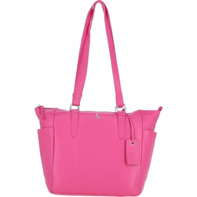 Ashwood Pink Elegant Real Leather Tote Bag: Oxford - Hot - Leather