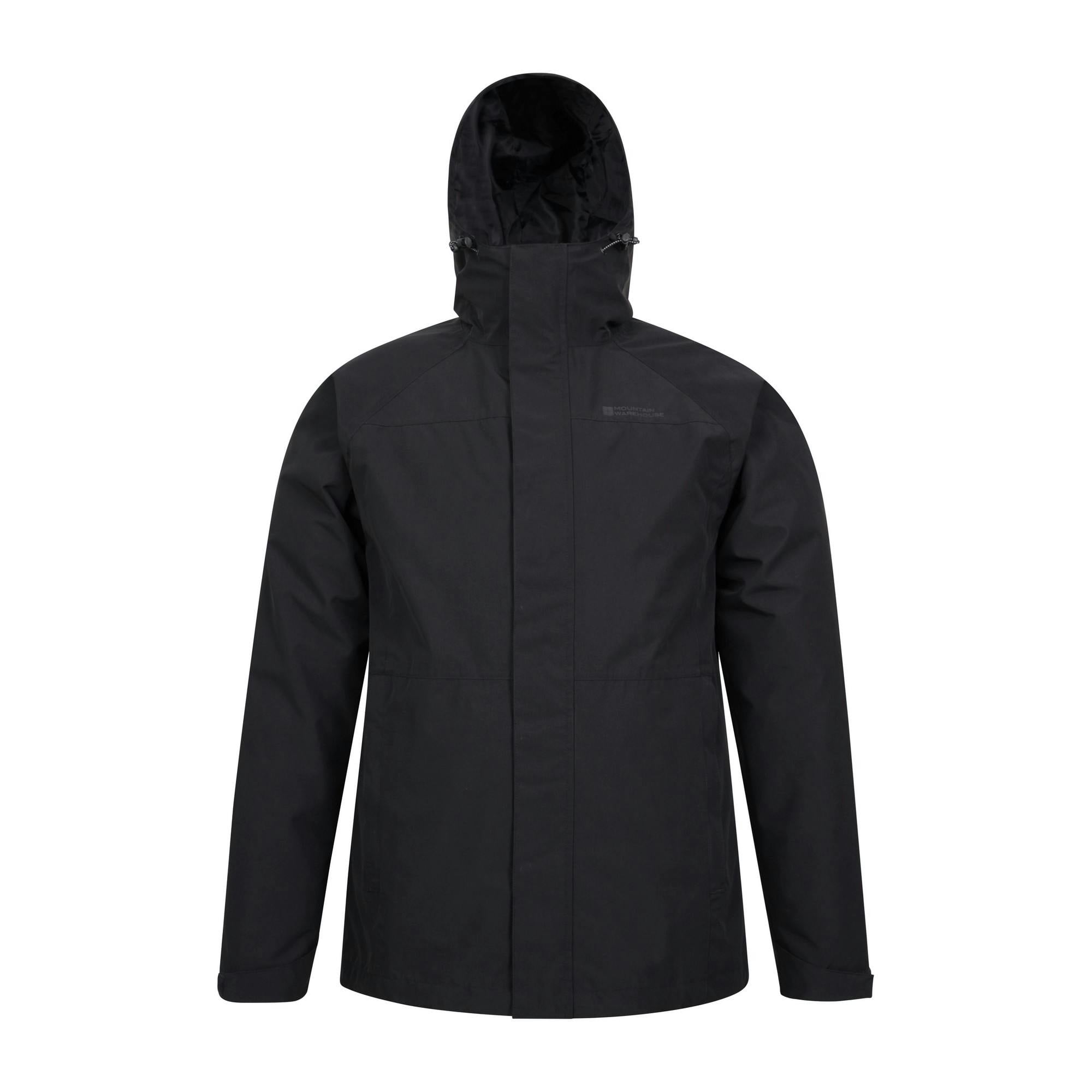 Mountain Warehouse Men's Black Alaskan 3 In 1 Waterproof Jacket - Xl - 100% Polyester