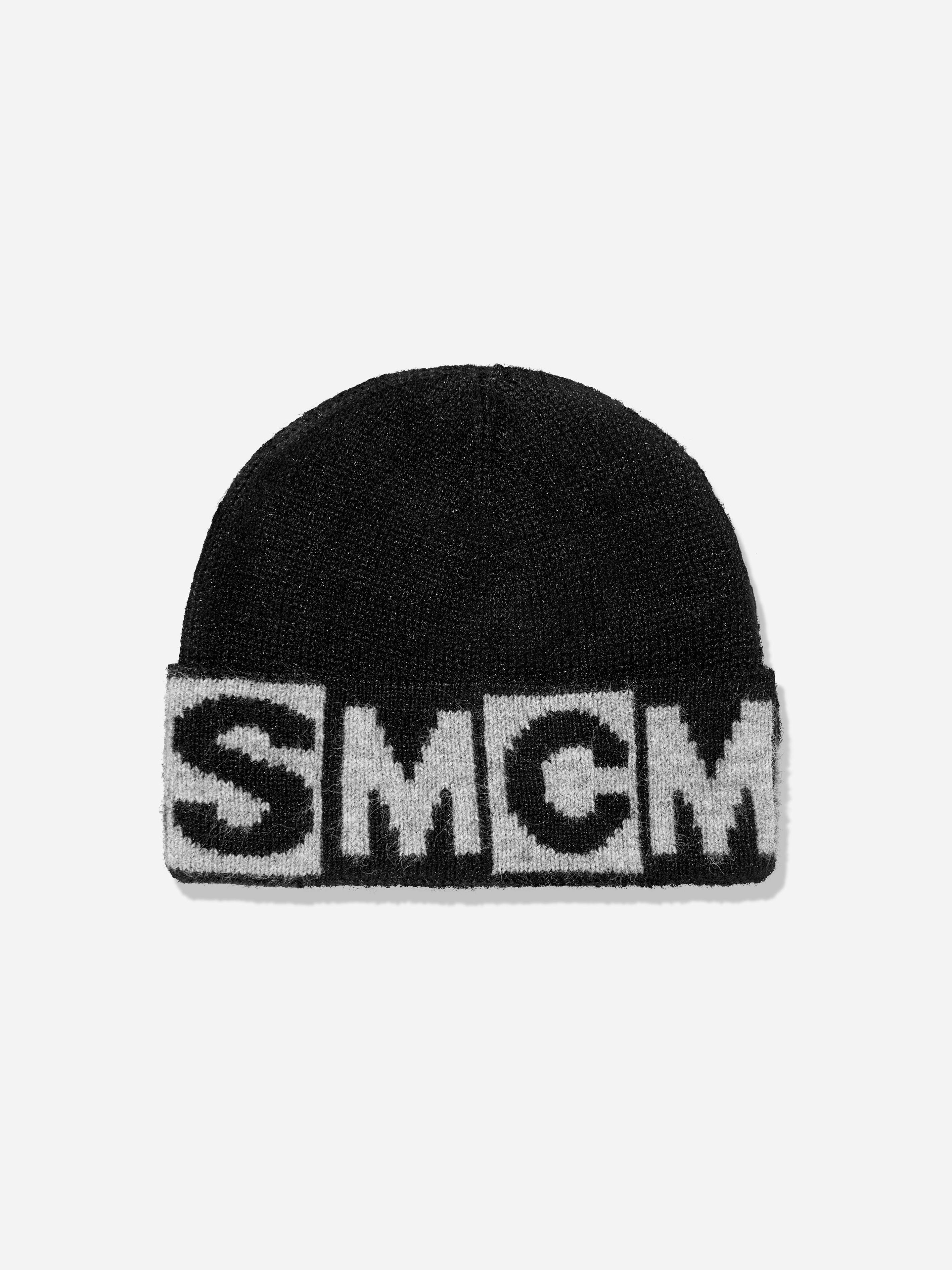 Stella Mccartney Kids Unisex Kids Black Logo Beanie Hat In - L (12 - 14 Yrs)
