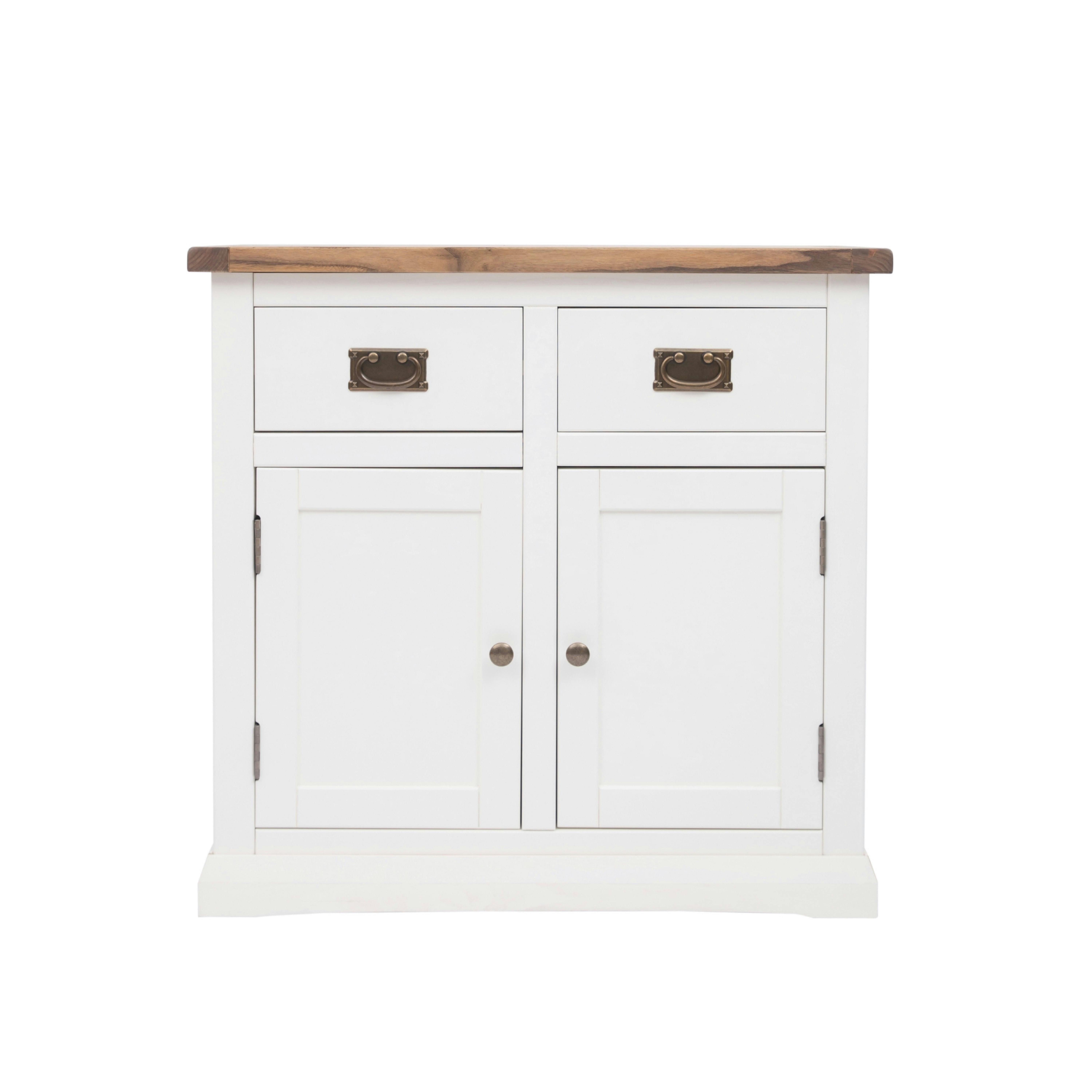 Rackhams White Cosenza Off 2 Drawer 2 Door Sideboard Chrome Cup Handle - Off