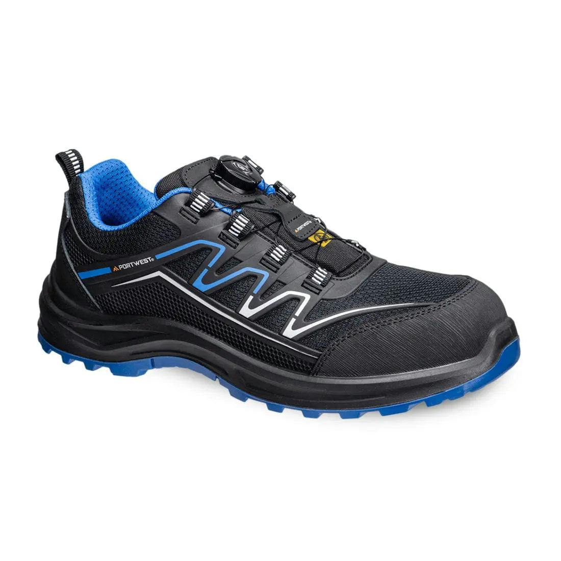Portwest Black/Blue Composite Kpu And Mesh Trainer S1ps Esd Sr Fo - Uk8 / Eu42