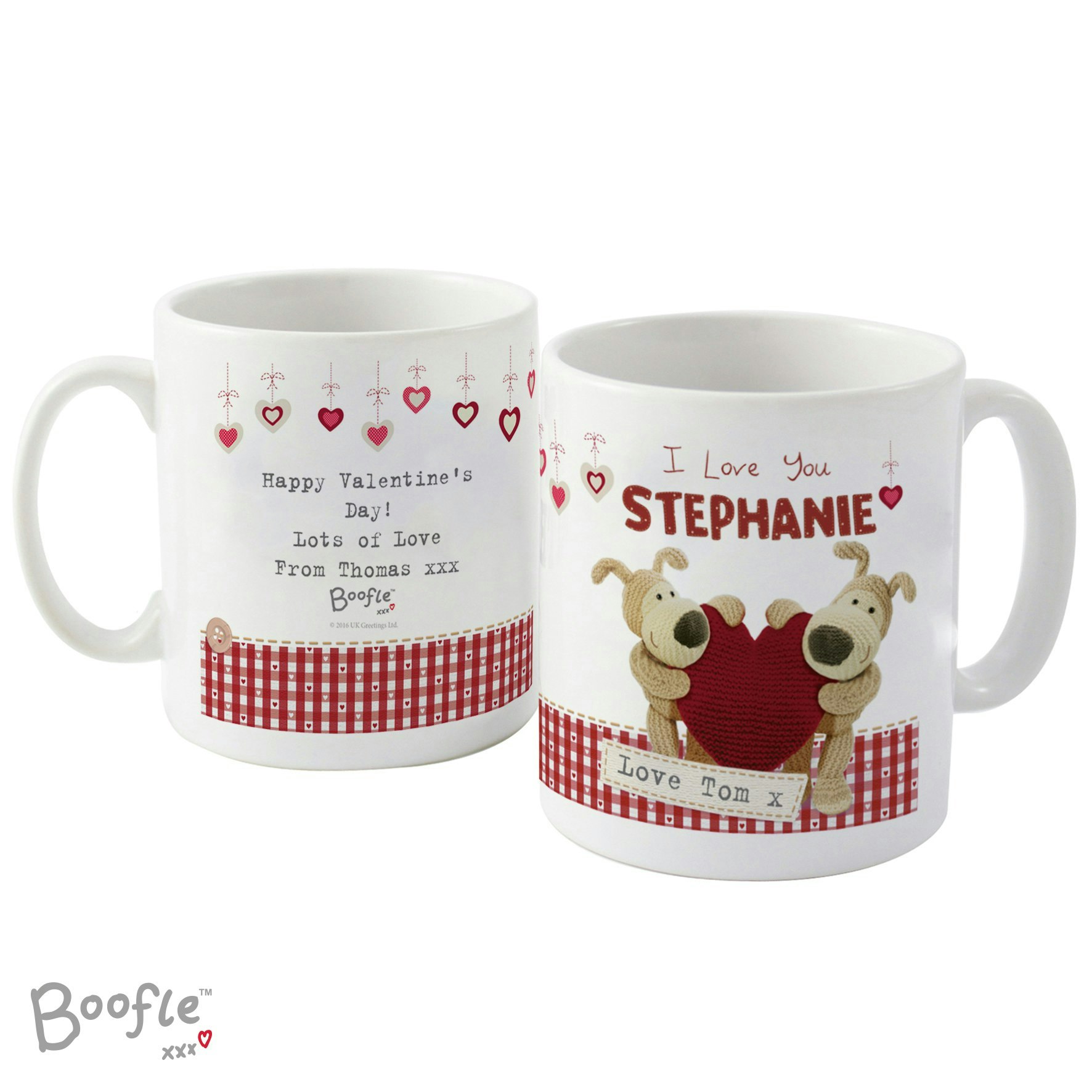 Personalised Memento Company Personalised Boofle Shared Heart Mug