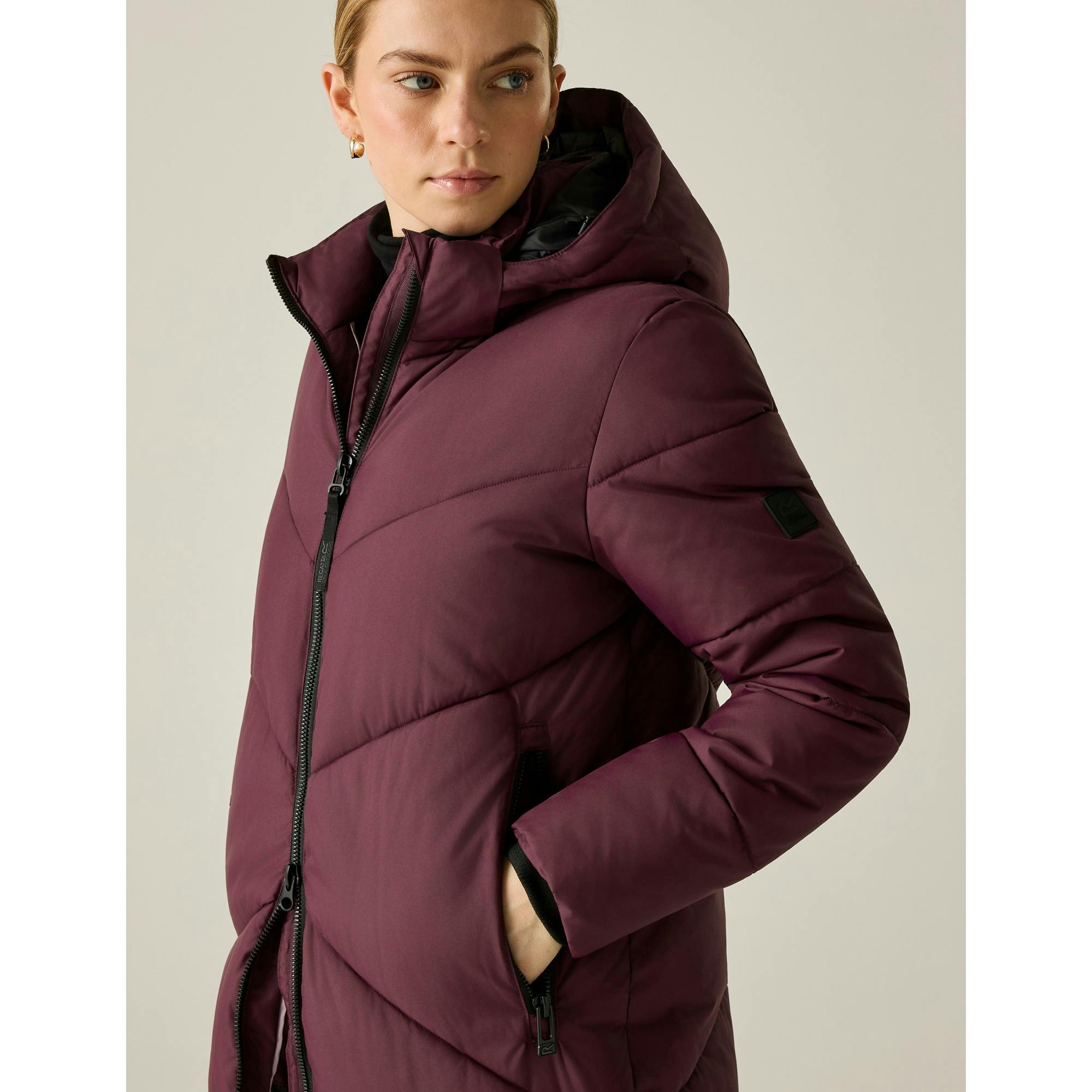 Regatta Women's / Merida Long Length Padded Jacket - Fig - 18 Uk - Fig - 100% Mixed
