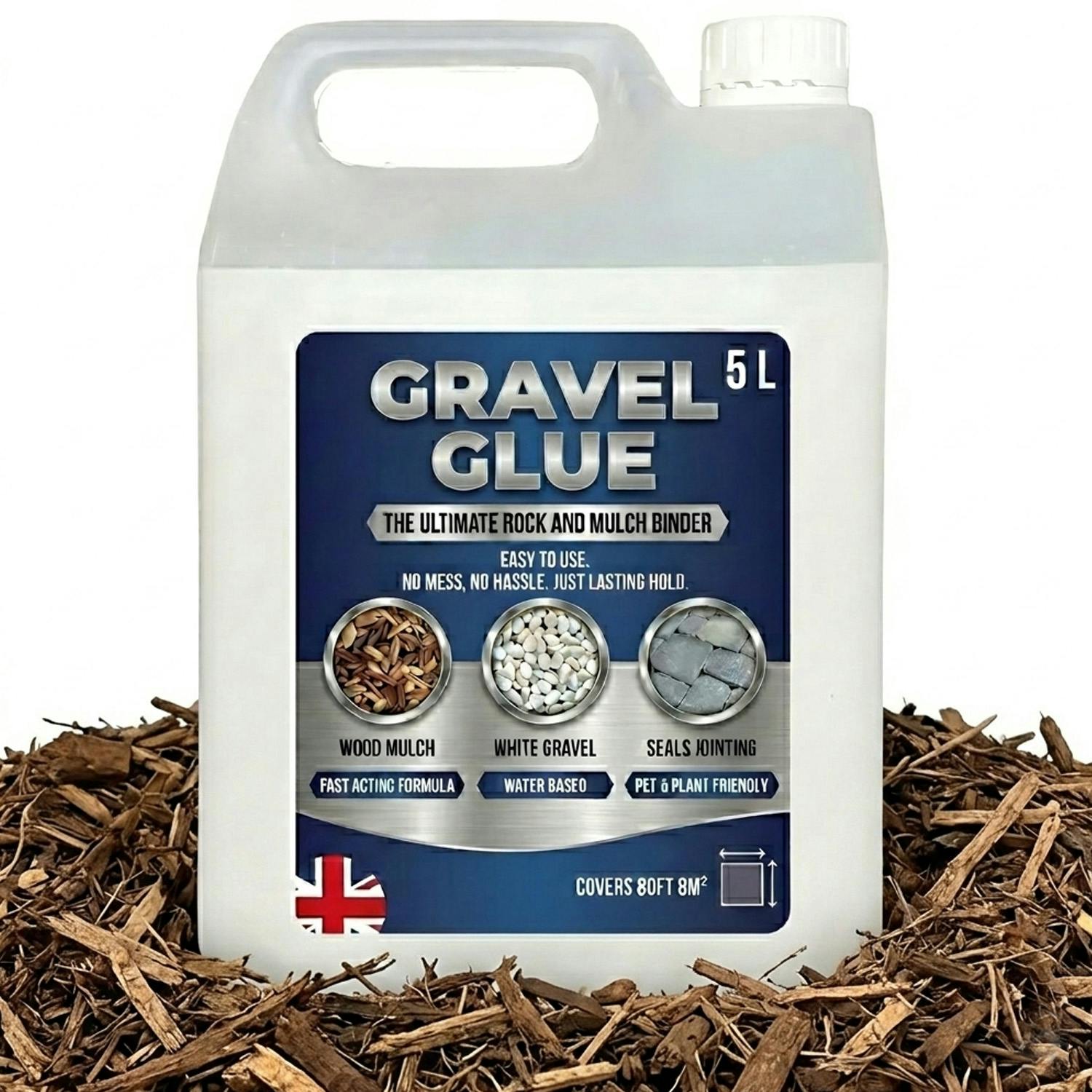 Rackhams Ultimate Gravel Binder Glue Easy To Use Rock, Stone & Mulch Adhesive - 5 Litres