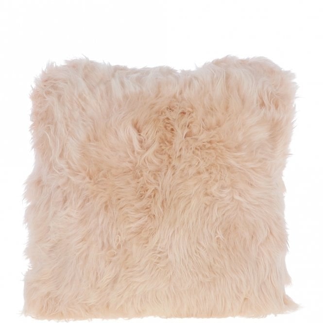 Rackhams Sheepskin Cushion - One Size - Blush - Sheepskin