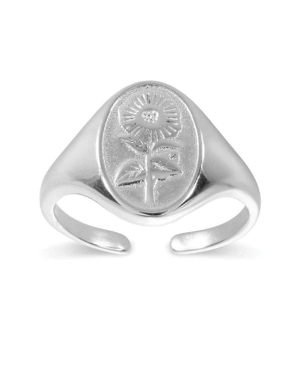 Elk & Bloom Silver Sterling Sunflower Ring - No Thank You