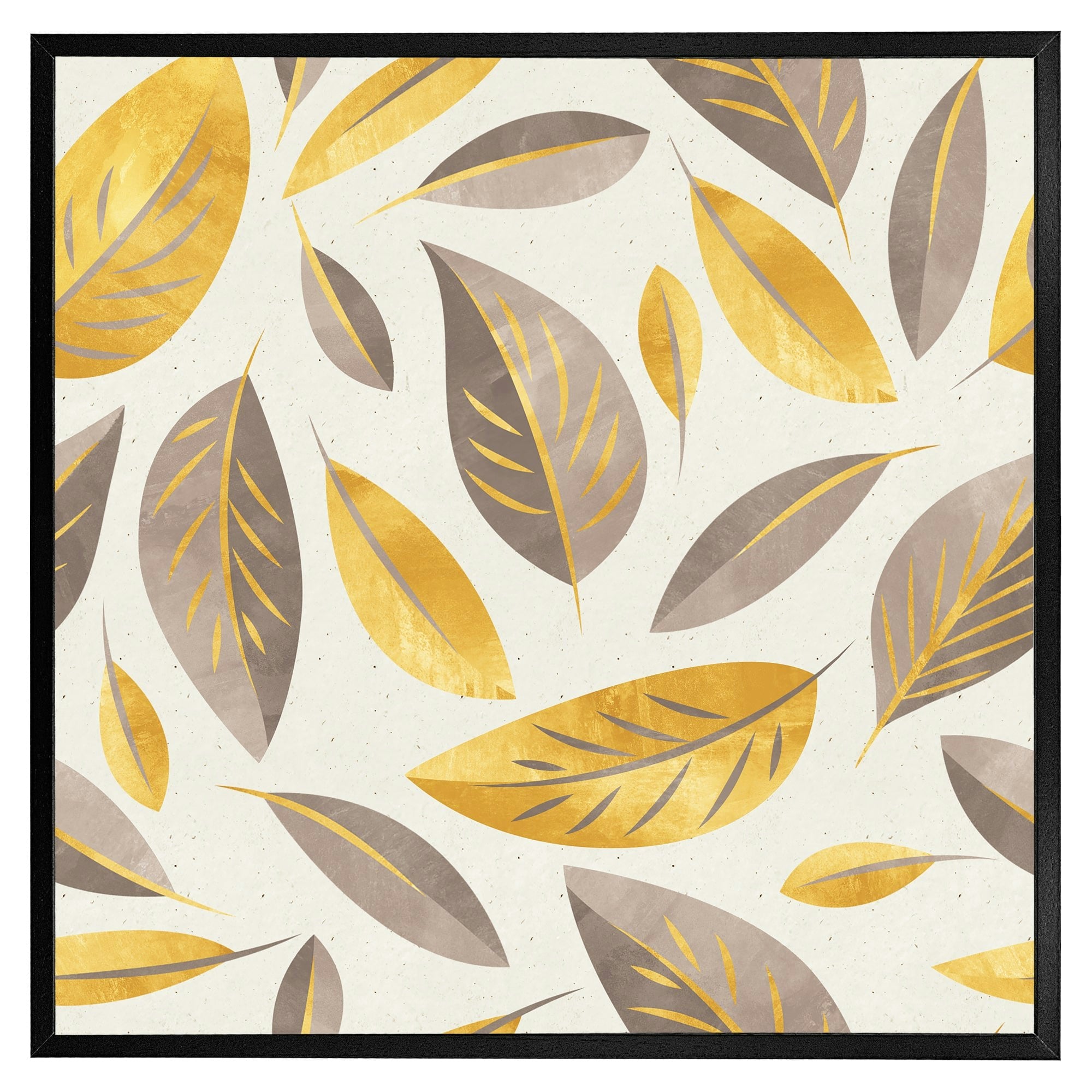 Benjamin Tate Design Gold/Purple Botanical And Leaf (Picture Frame) - Oak - 30X30"