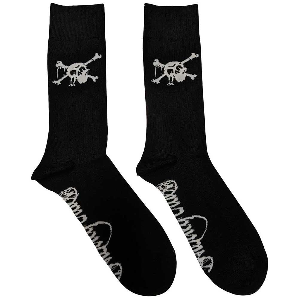 Paradiso Clothing Unisex Black Motley Crue Skull Band Logo Ankle Socks