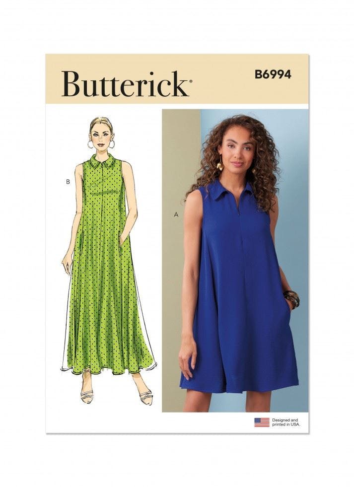 Butterick Women's Sewing Pattern 6994, Dresses For H5 (6-8-10-12-14) - Intermediate - U5 (16-18-20-22-24)