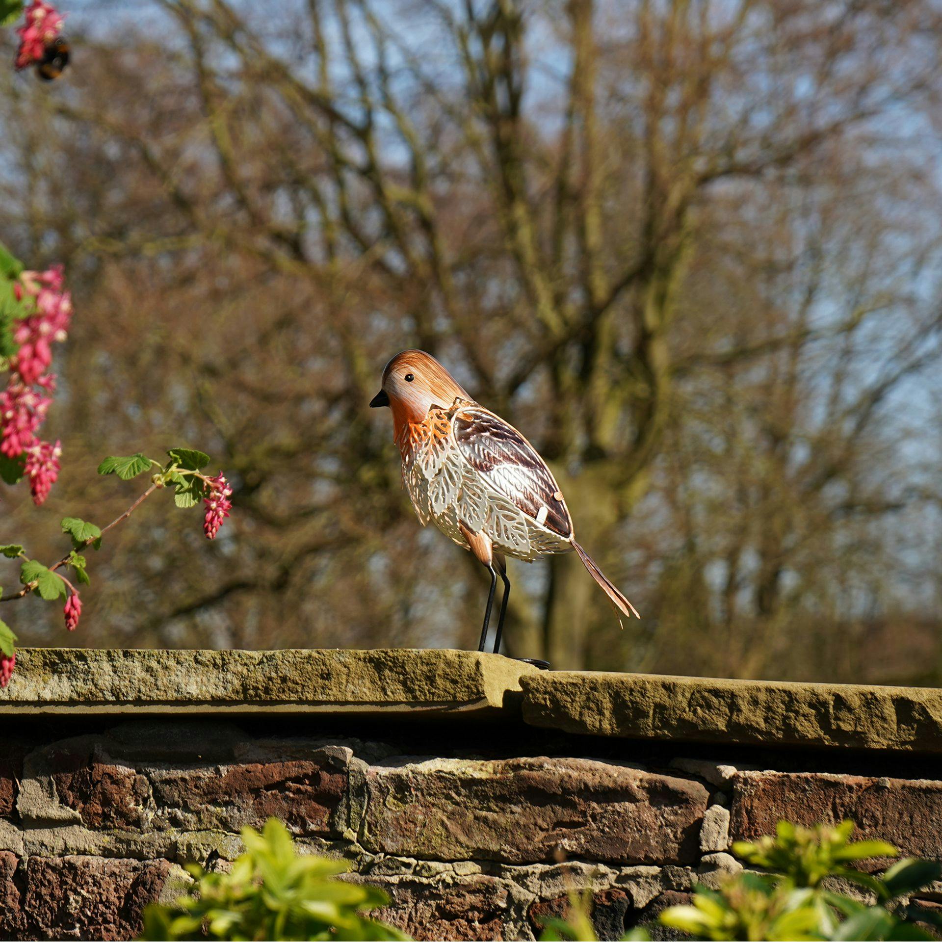 Country Life Brown/Orange Garden Figurine - Robin