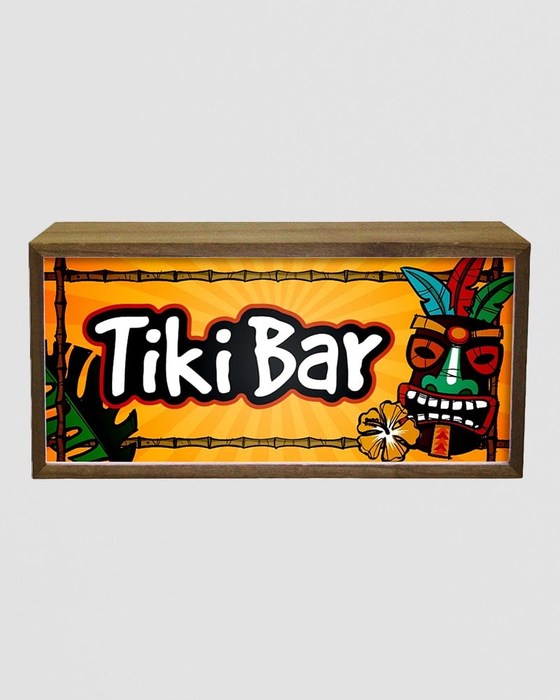 Rackhams Light Box Tiki Bar Sign. Tropical Led Glow For Home Bars And Parties