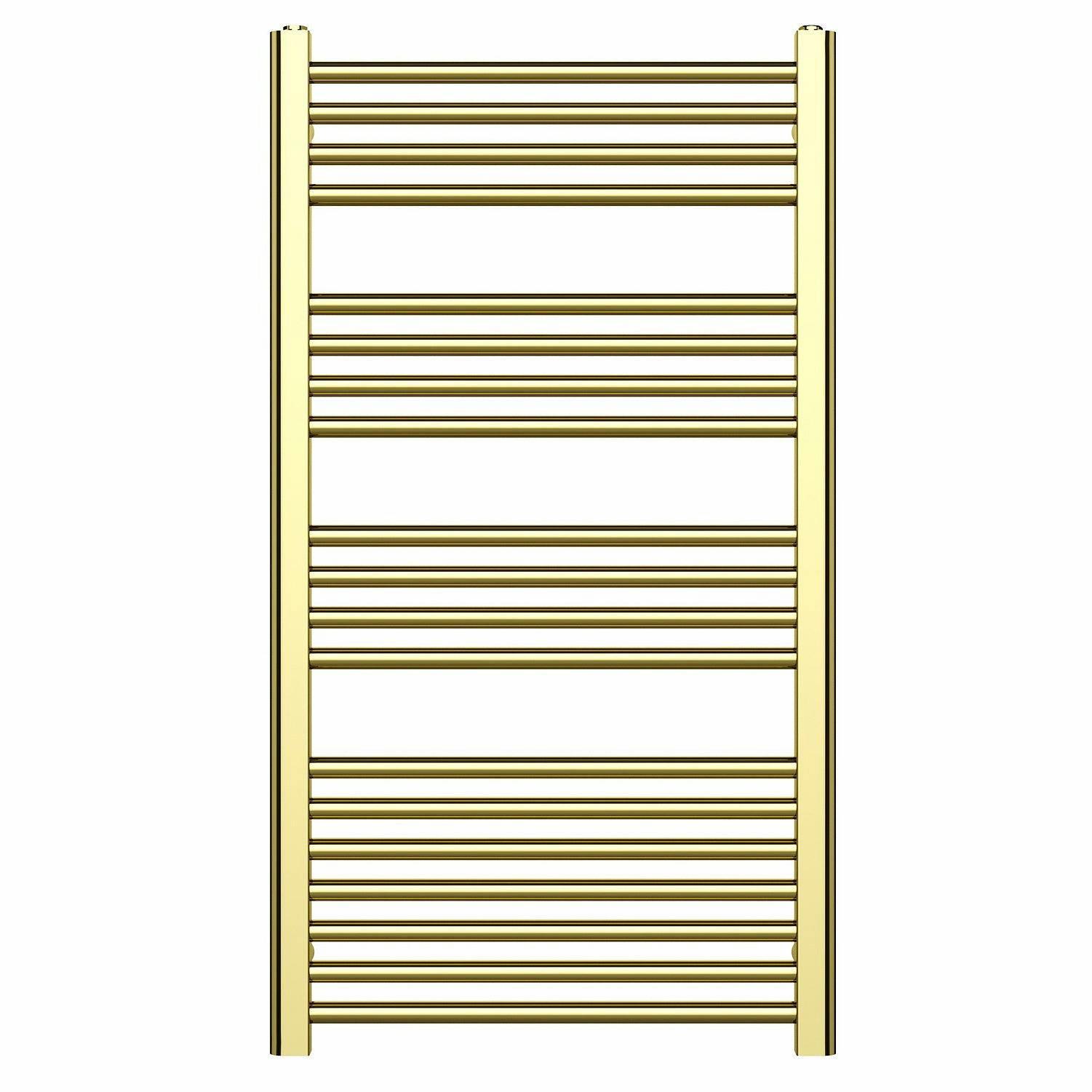 Myhomeware Gold 550Mm X 1000Mm Shiny Heated Bathroom Towel Rail Radiator For Central Heating Uk