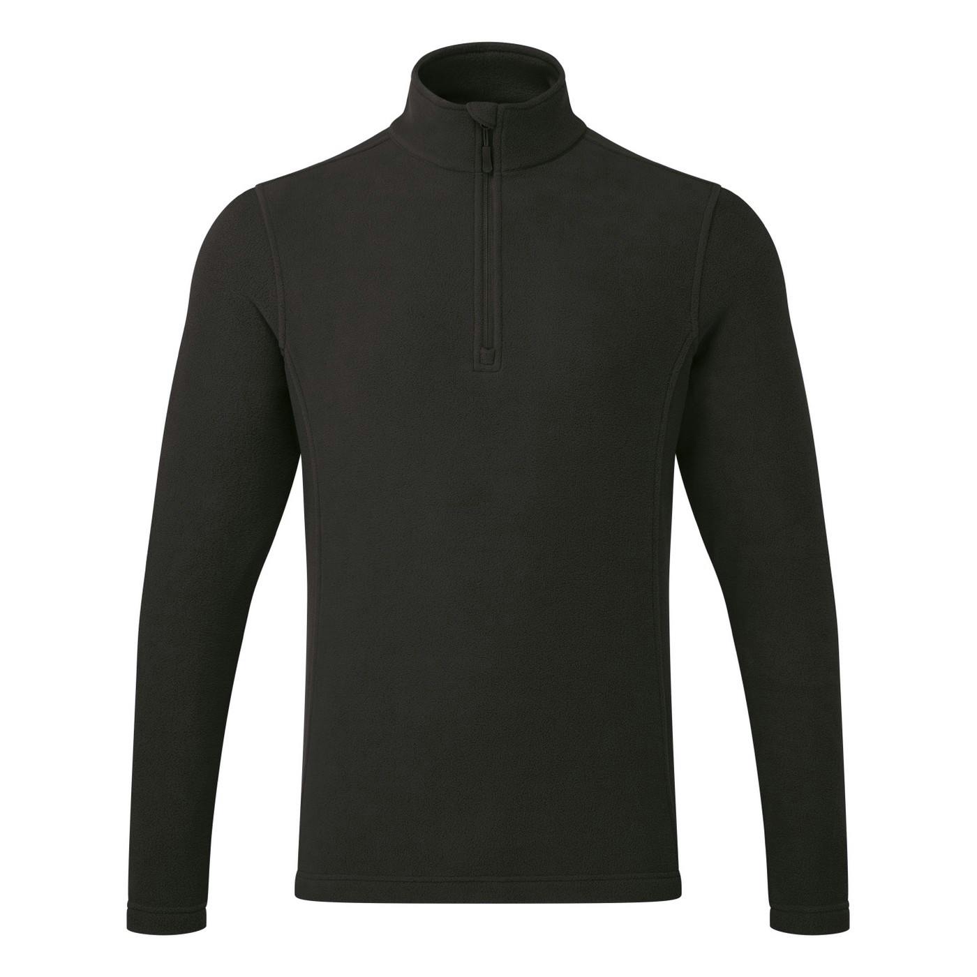 Premier Unisex Black Adult Recyclight Quarter Zip Fleece - 5XL - 100% Recycled Polyester