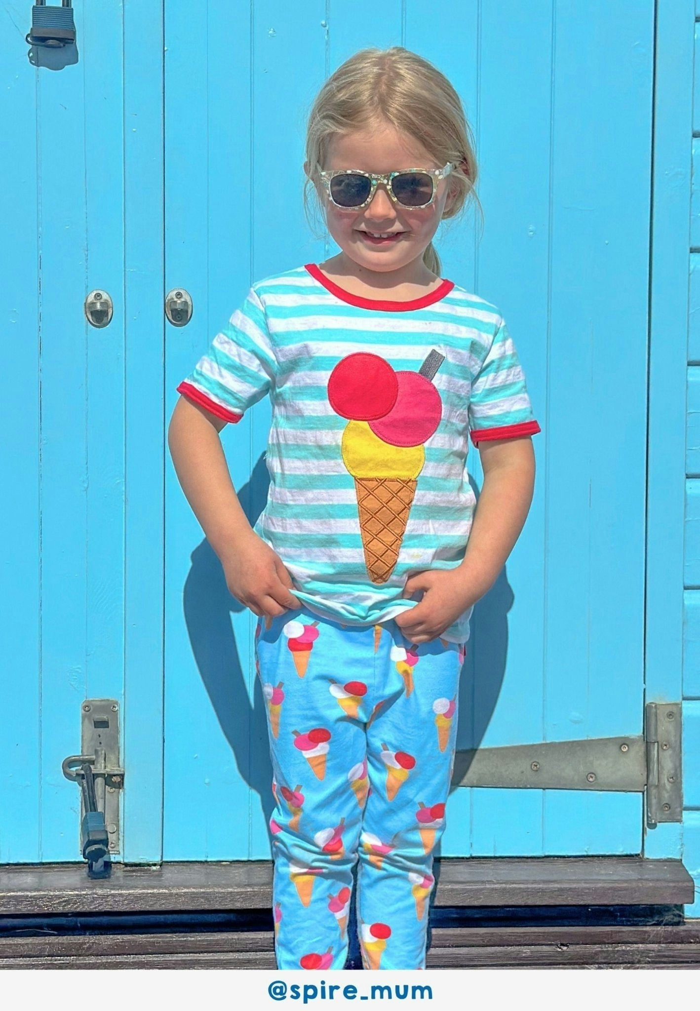 Toby Tiger Cream Organic Ice Cones Print Leggings - 6-7Y / 122Cm