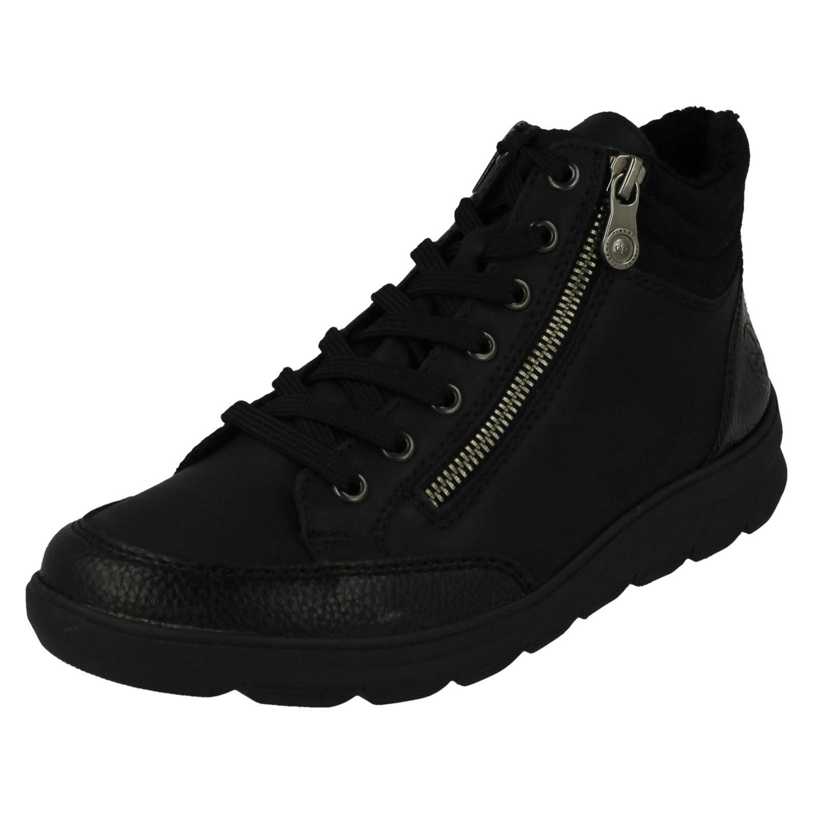 Rieker Women's Black Dual Fastening Ankle Boots Z0040 - Uk 5