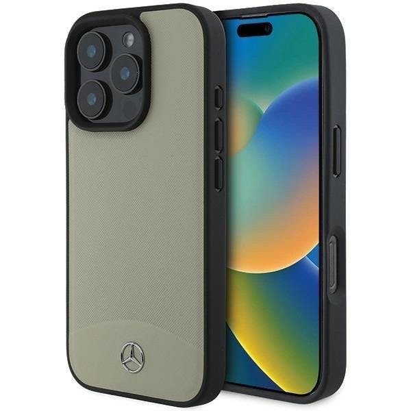 Mercedes Beige Mb Textured And Plain Leather Case With Magsafe For Iphone 16 Pro Max 6.9" - Mehmp16x23rbare