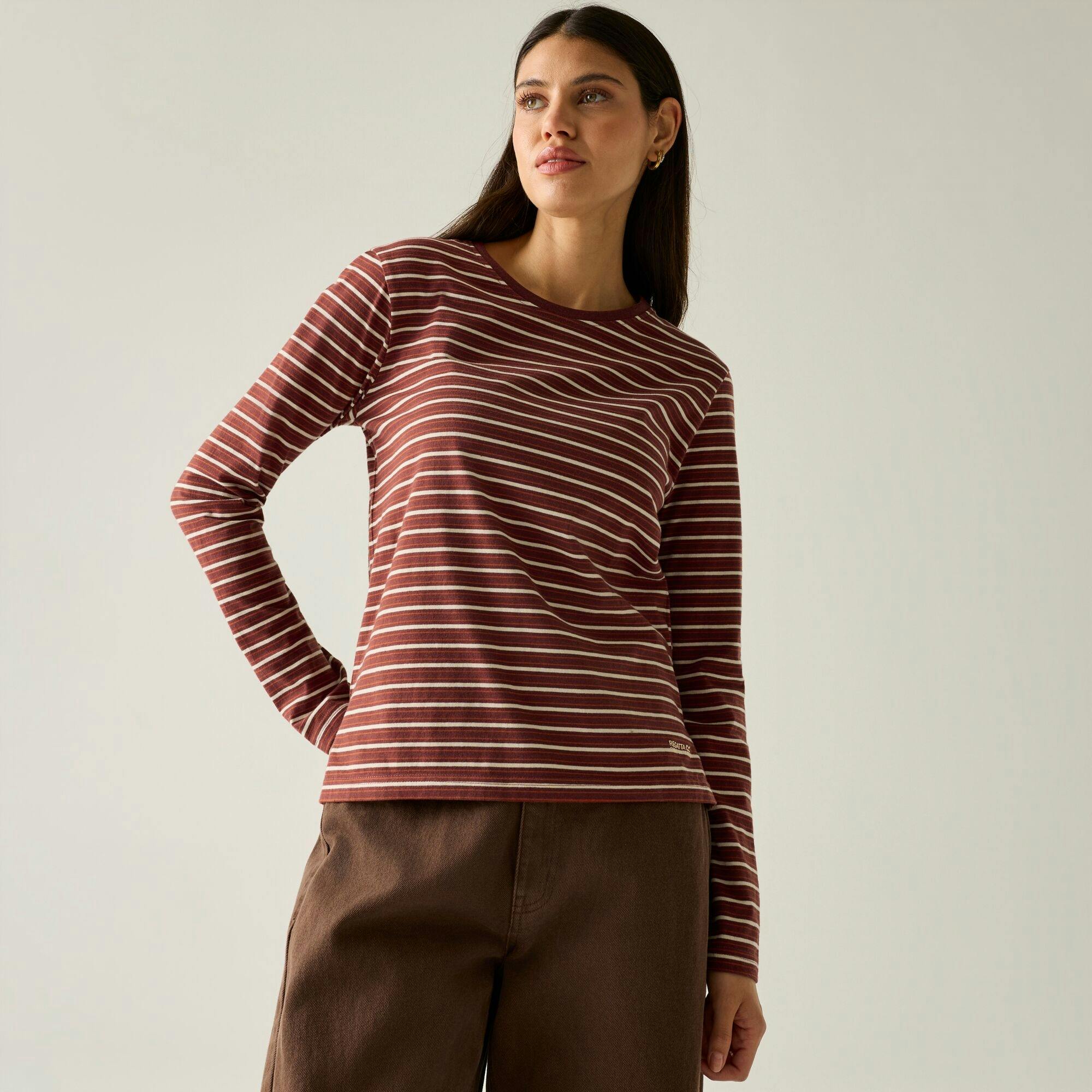 Regatta Women's White / Federica Stripe Long-Sleeved T-Shirt - Size 10 - Image 3