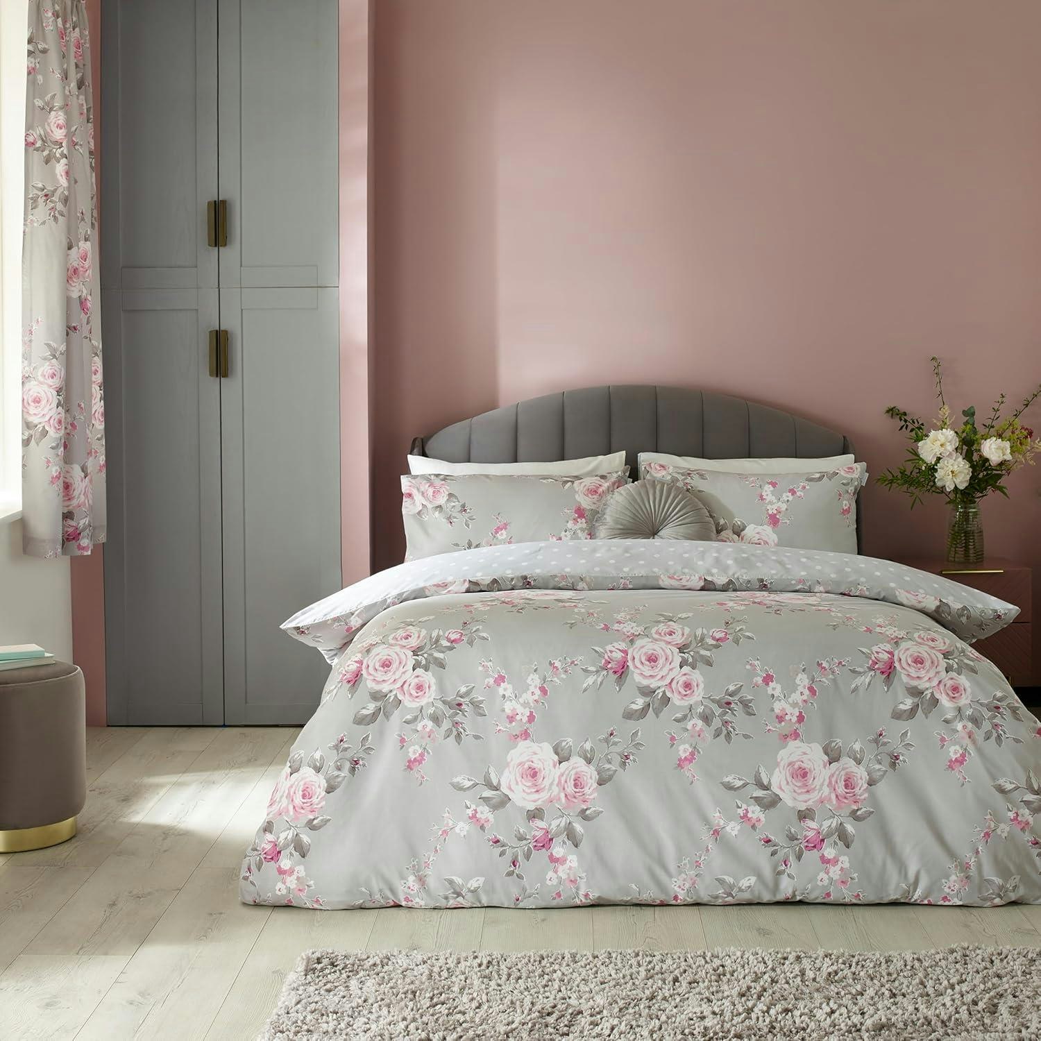 Rackhams Grey Canterbury Duvet Cover Set - Polycotton - Single