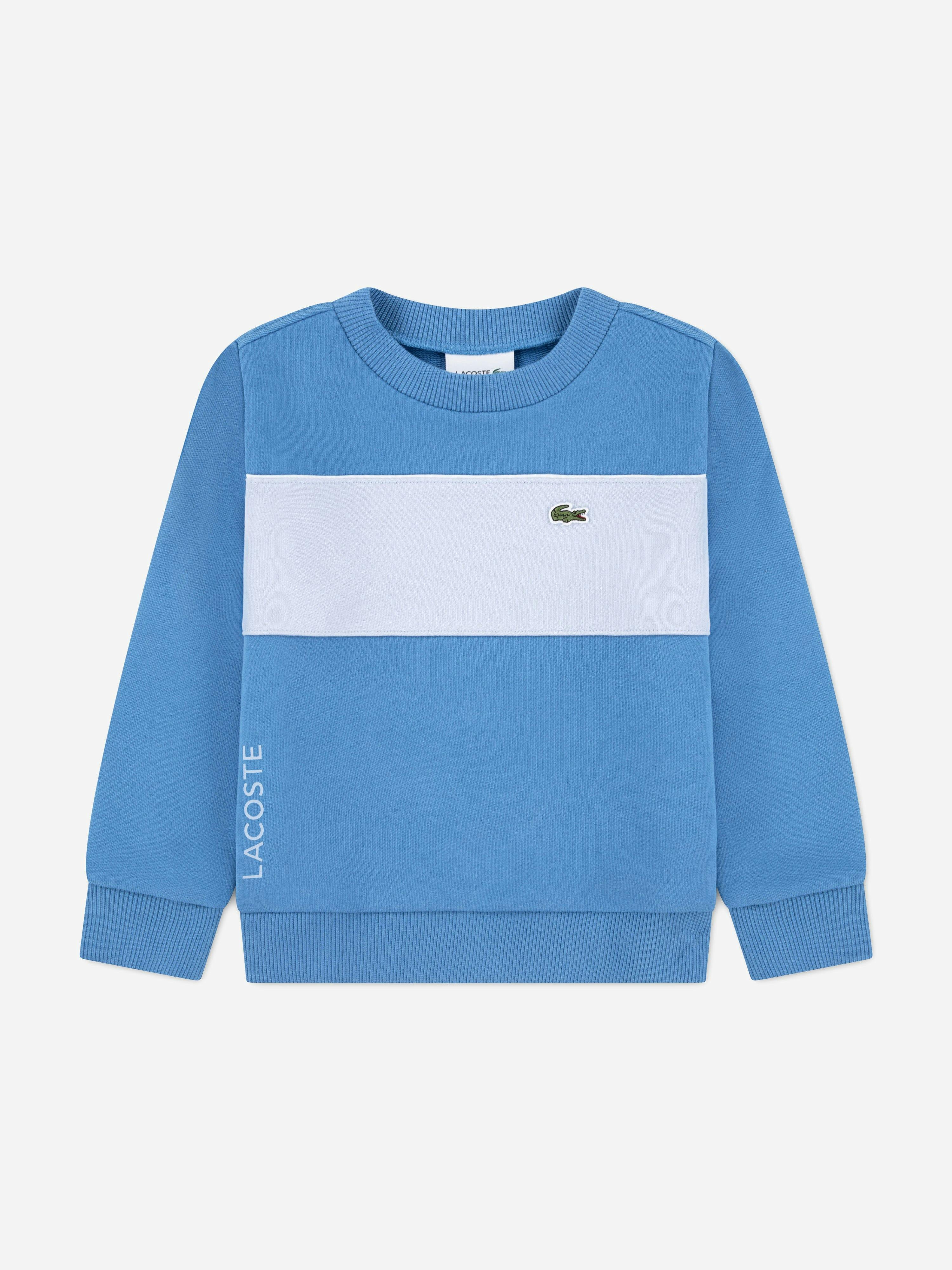 Lacoste Kids Boys Blue Lacoste Colourblock Crew Sweatshirt In - 6 Yrs
