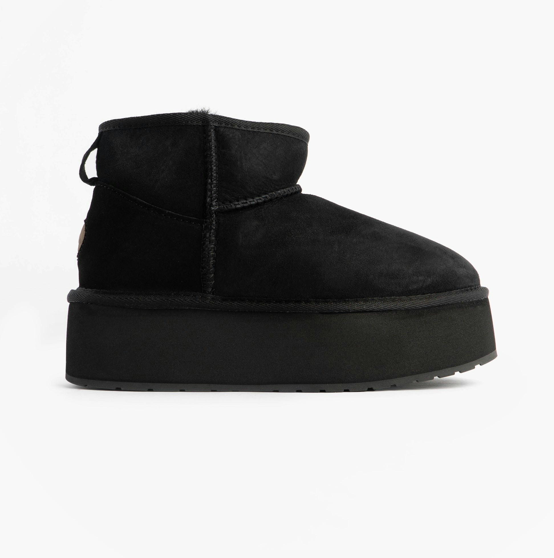 Emu Australia Women's Black Stinger Micro Flatform Sheepskin Boot - Uk Size 4