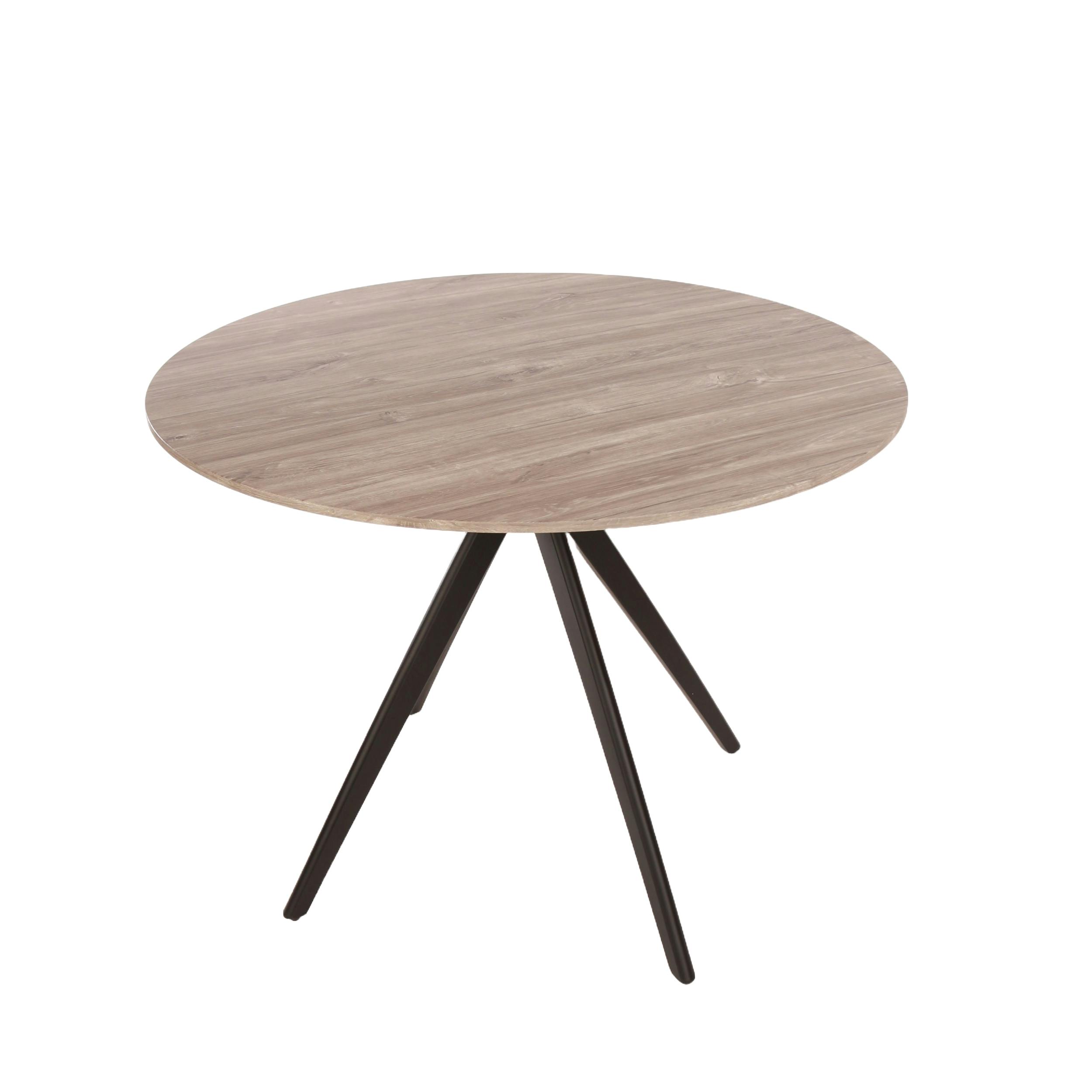 Core Products Black/Grey Aspen Round Dining Table With Pedestal Legs - Oak