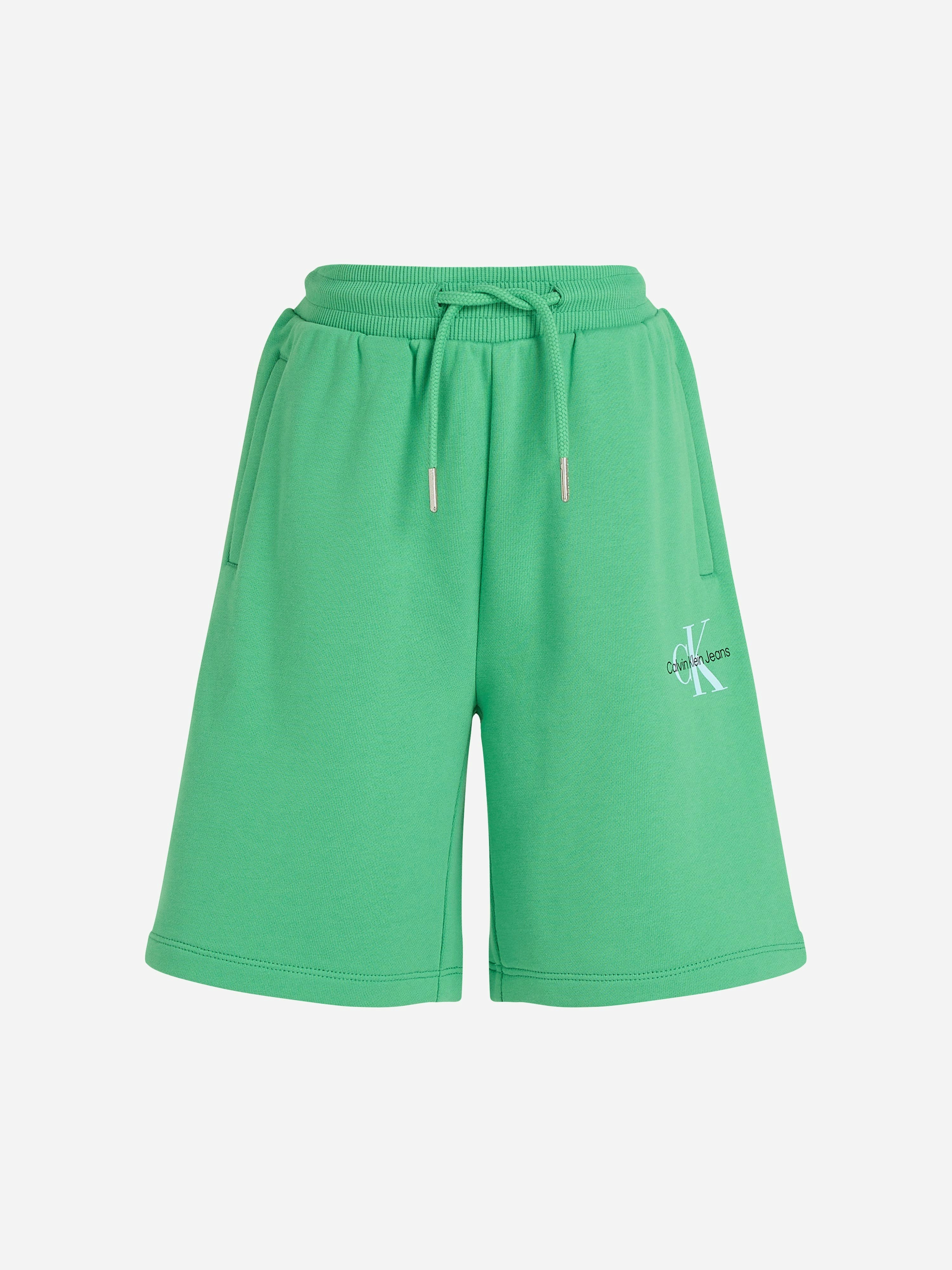 Calvin Klein Green Kids Monogram Relaxed Shorts In - 10 Yrs