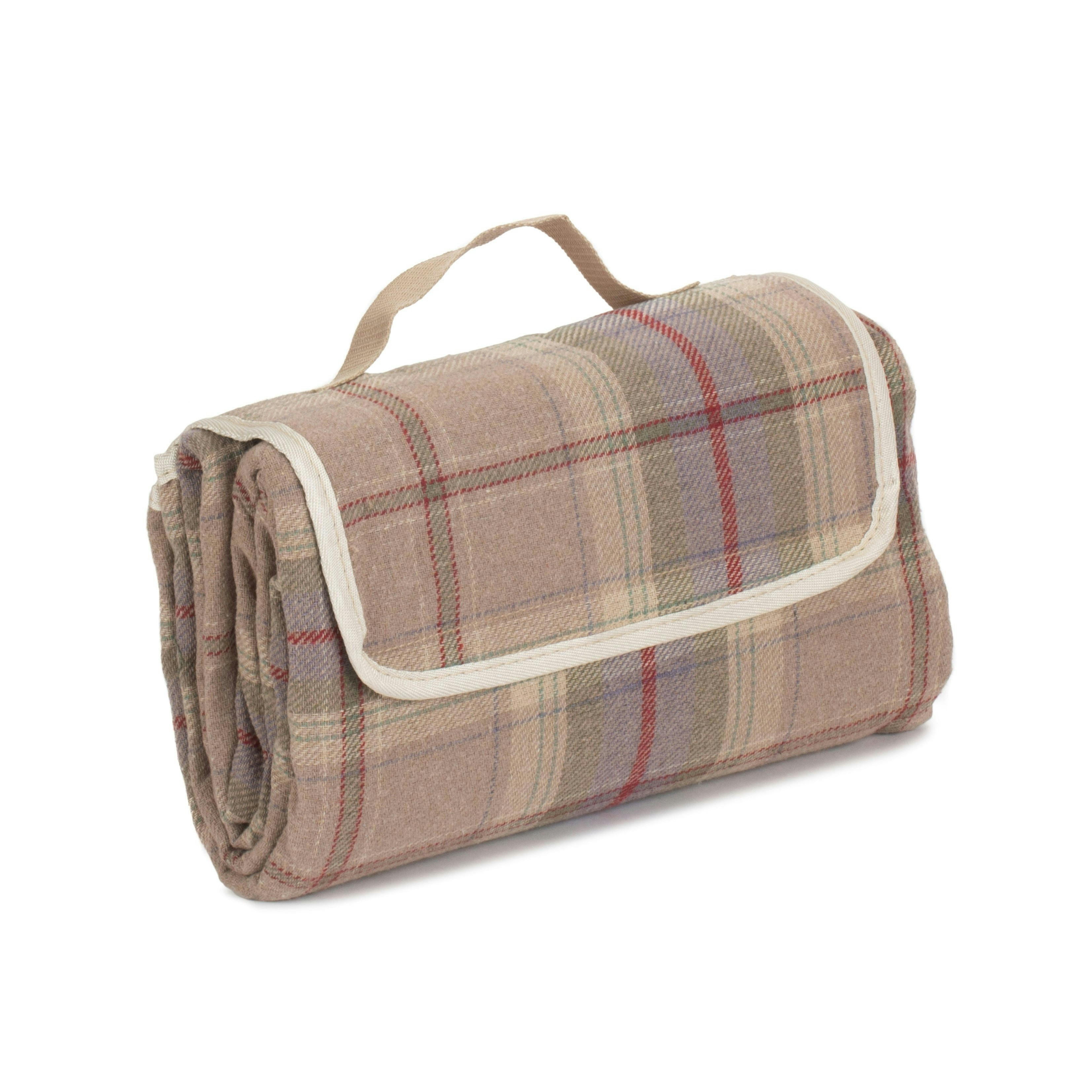 Red Hamper Red/Lavender Hamper Polyester Fleece Tartan Picnic Blanket