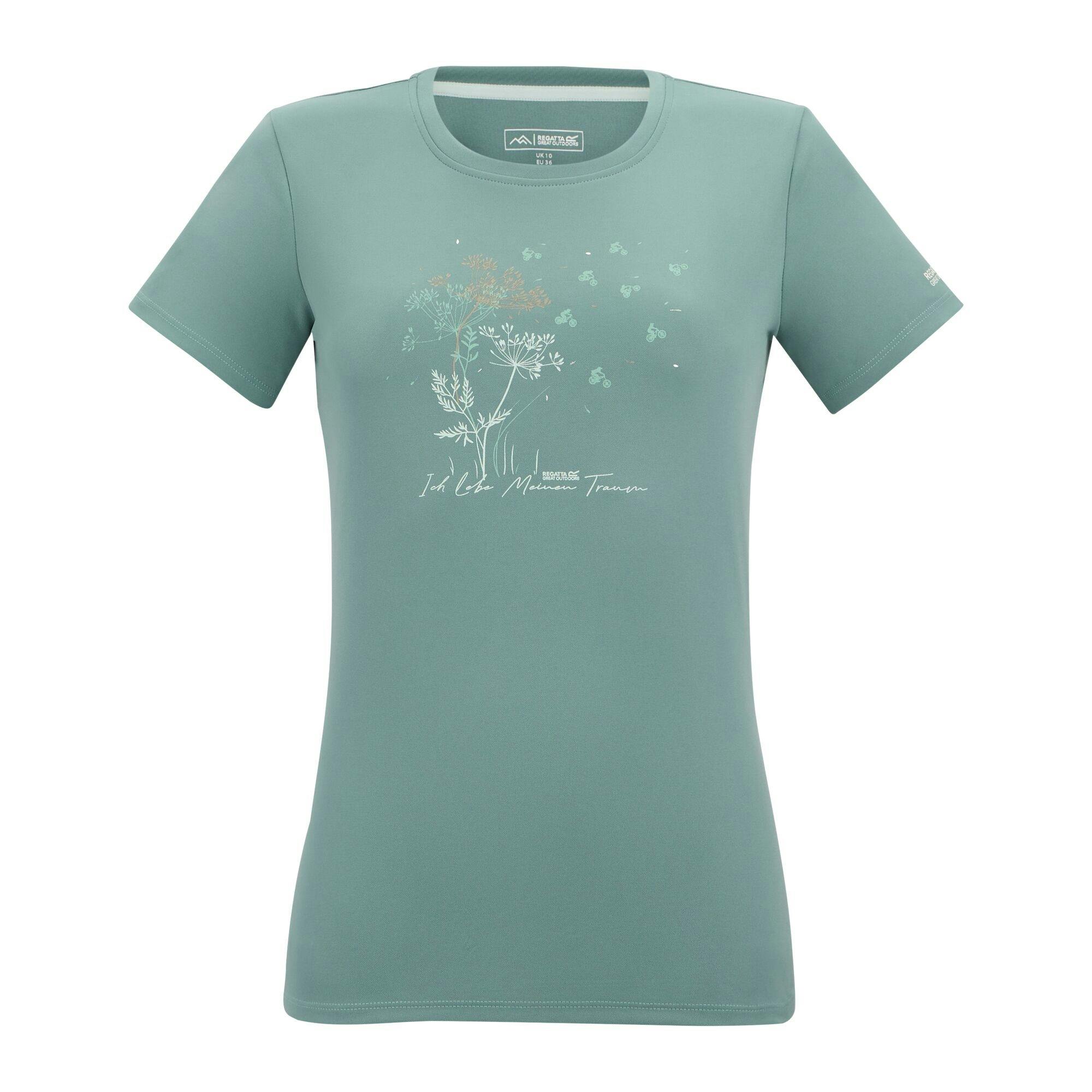 Regatta Women's Fingal Slogan Plants T-Shirt - Ivy Moss - 14 Uk - Ivy Moss - 70% Polyester/30% Recycled Polyester