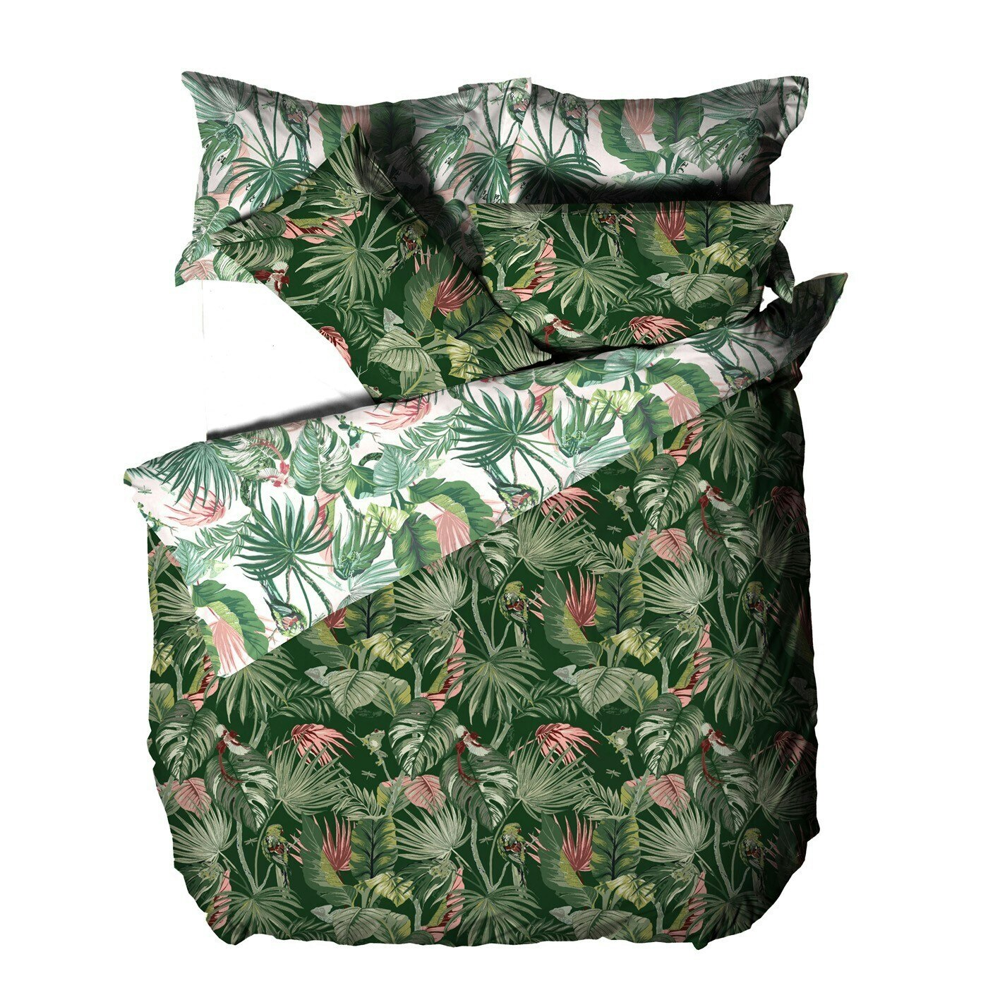 Furn Green Amazonia Rainforest Duvet Cover Set - Jade - - Jade Single