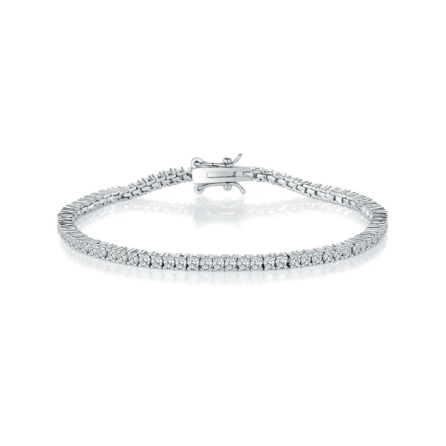 Spero London Women's Silver 2Mm Fine Tennis Bracelet - Sterling