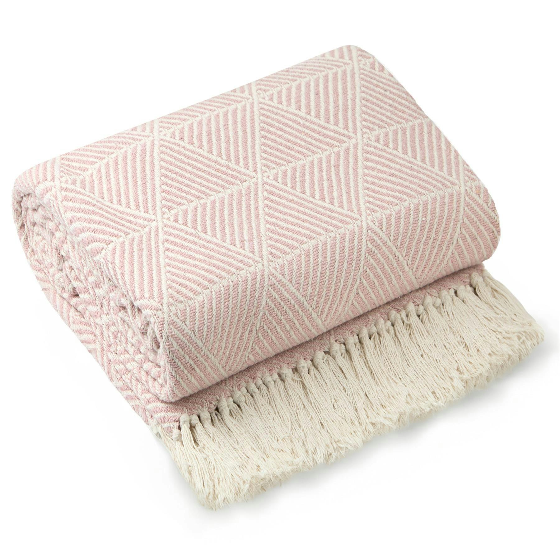 Emma Barclay Pink Zahra Blush Blanket/Throw - Blush - 228X254cm