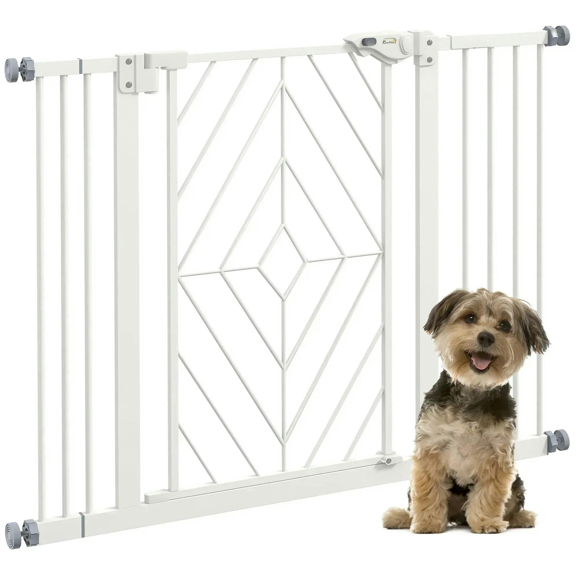 Pawhut Pressure Fit Safety Gate W/ Auto Closing Door, Double Locking, 74-100Cm Openings - Image 7