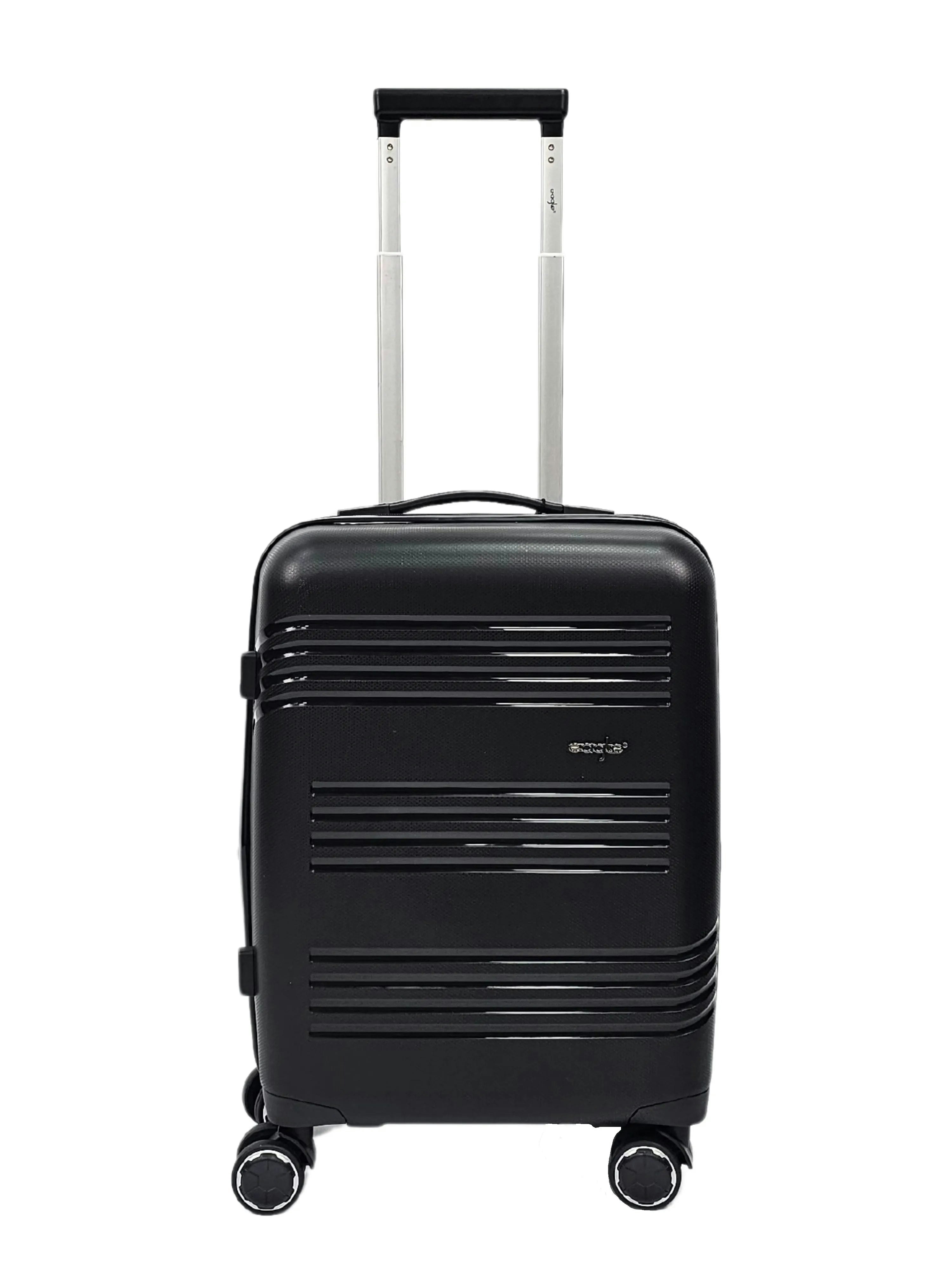 Truclothing Black Hard-Shell 4 Spinner Wheels Suitcase - Small