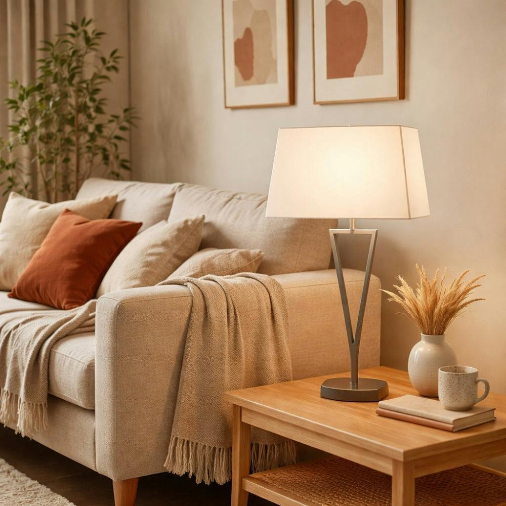 Pagazzi Lighting White Lizzie Chrome & Touch Table Lamp