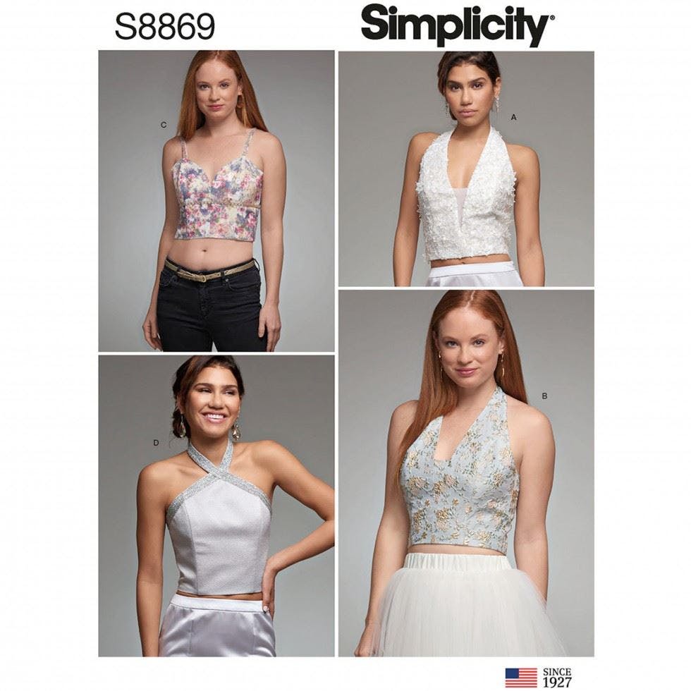 Simplicity Women's Sewing Pattern 8869, Tops For R5 (14-16-18-20-22) - Intermediate - R5 (14-16-18-20-22)