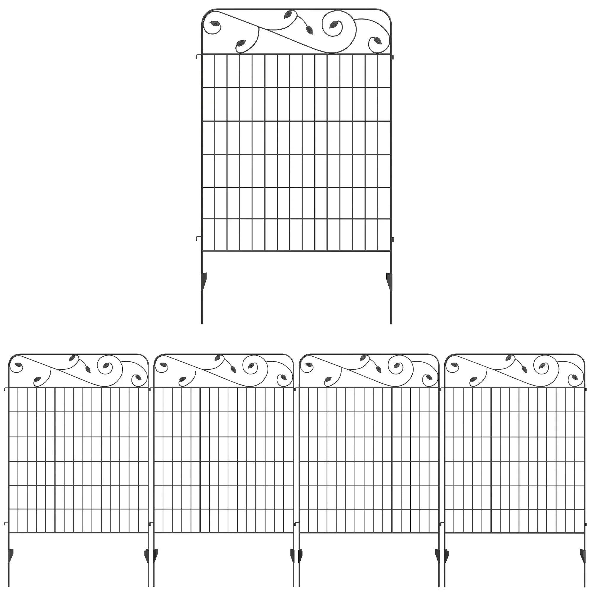 Rackhams Decorative Garden Fencing 4Pcs 43In X 11.5Ft Metal Border Edging - Image 8