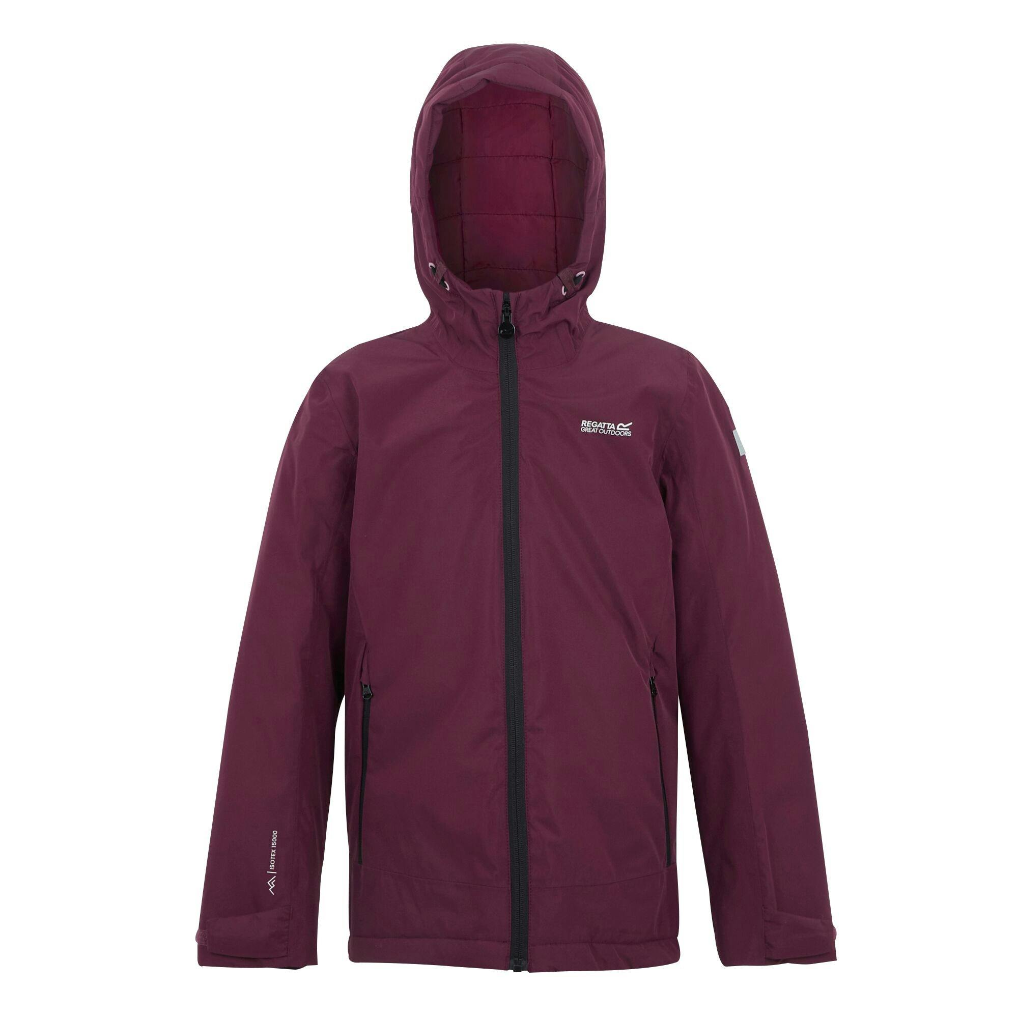 Regatta Dark Kids Frelton Waterproof Jacket - Fig/ Pimento - 14 Years - Fig/ Pimento - 100% Polyester