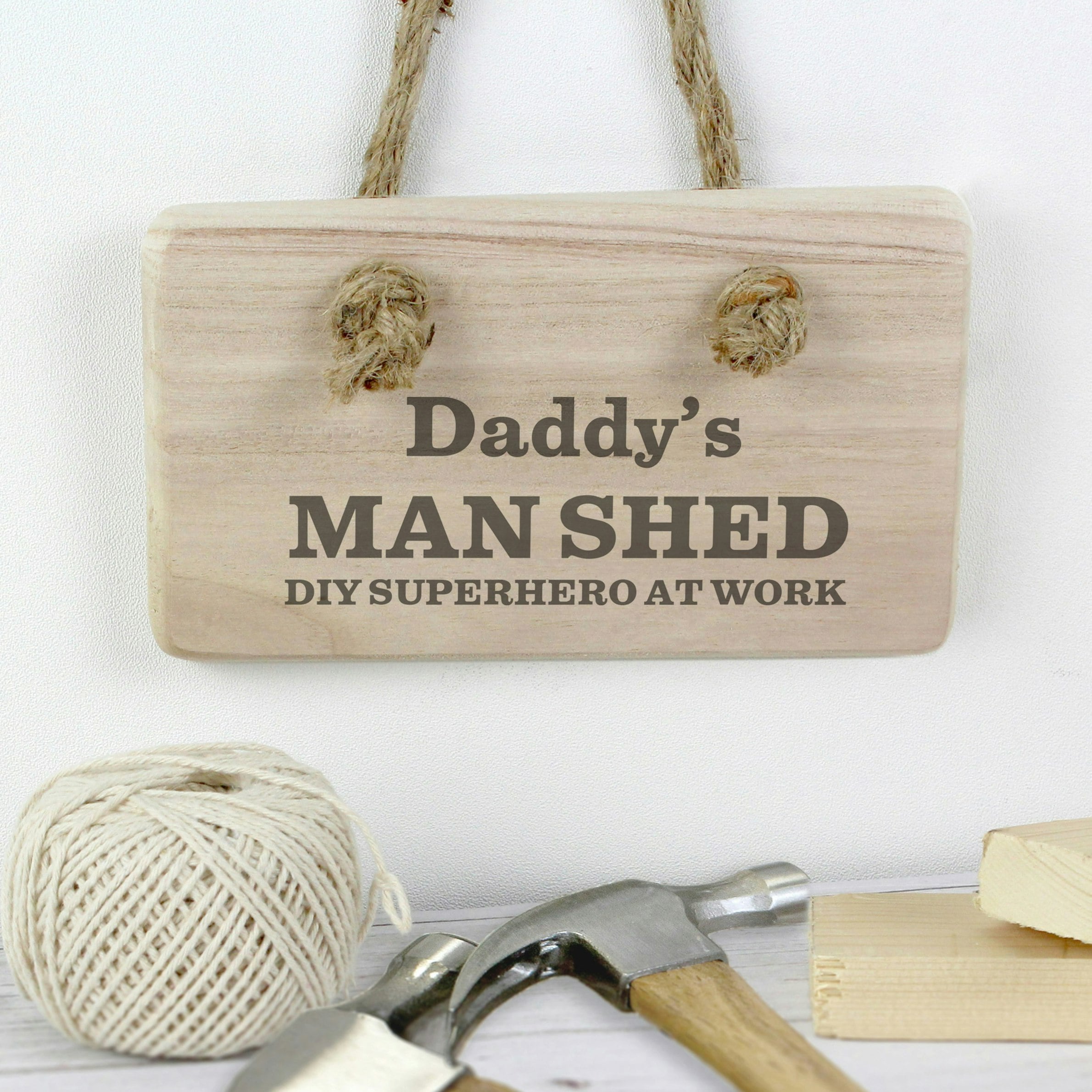 Personalised Memento Company Personalised Man At Work Wooden Sign