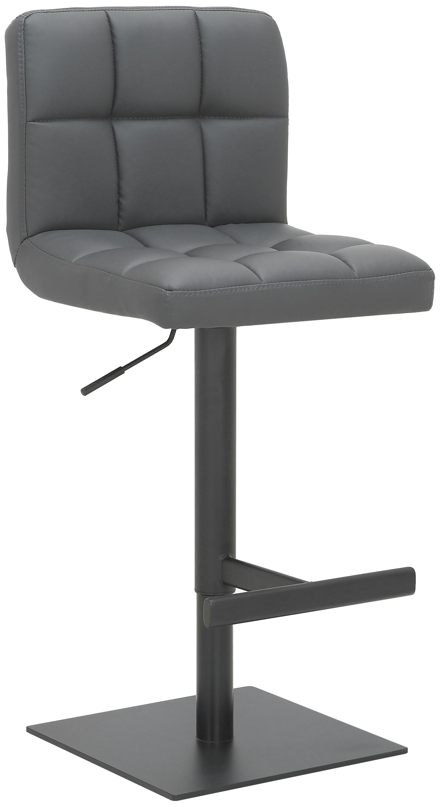 Lamboro Black/Grey Allegro Deluxe Kitchen & Breakfast Bar Stool, Matt Footrest, Adjustable Swivel Gas Lift, Charcoal