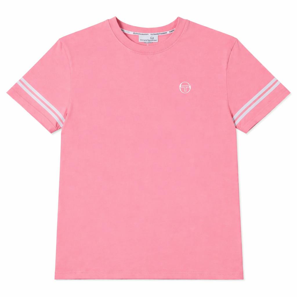 Sergio Tacchini Pink/White Grello T-Shirt Geranium - L