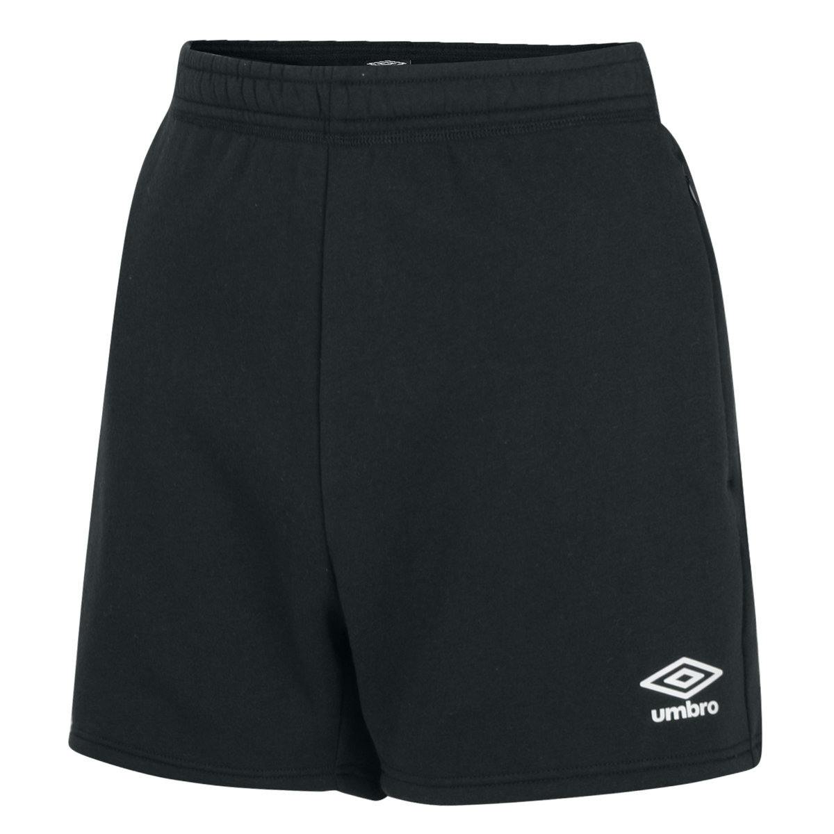 Umbro Women's Black/White Club Leisure Shorts - Xxl - 70% Cotton/30% Polyester