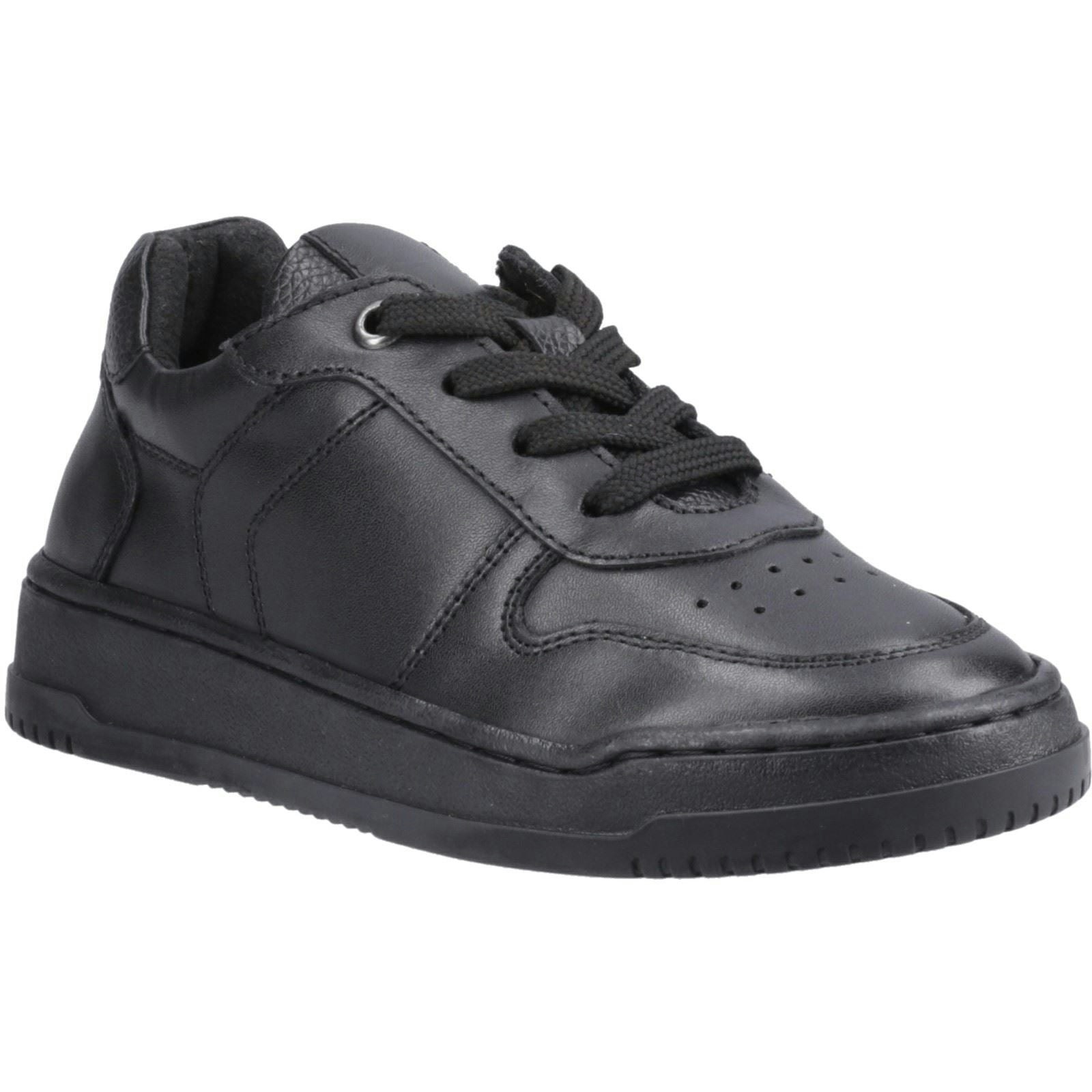Hush Puppies Boys Black Dougie Leather 'S Trainers - Size 5