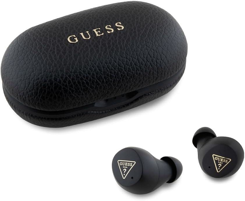 Guess Black Pu Grained Enc Tws Wireless Earphones - Gutwspgtspsk