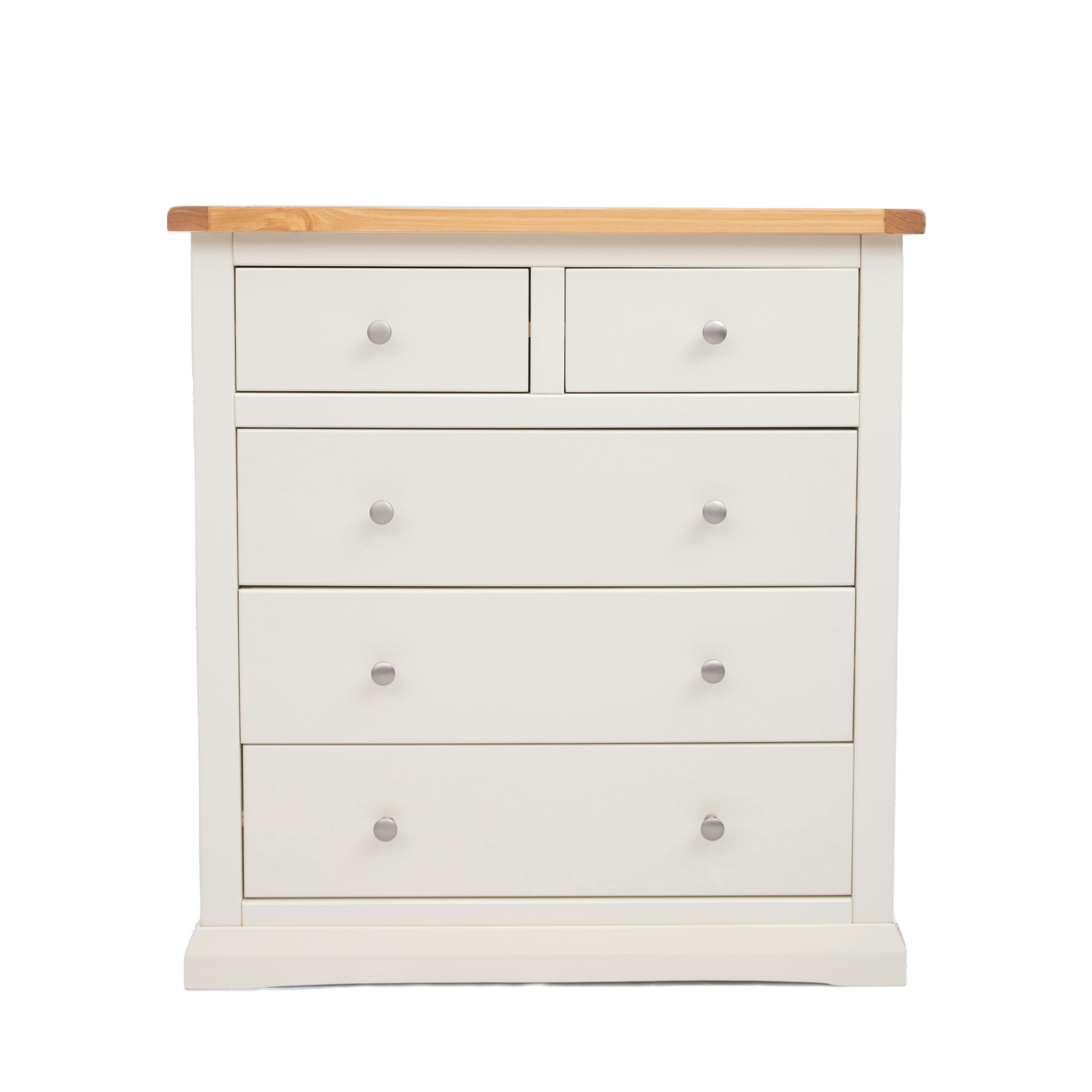 Rackhams White Castelli 5 Drawer Chest Of Drawers Chrome Knob - Off