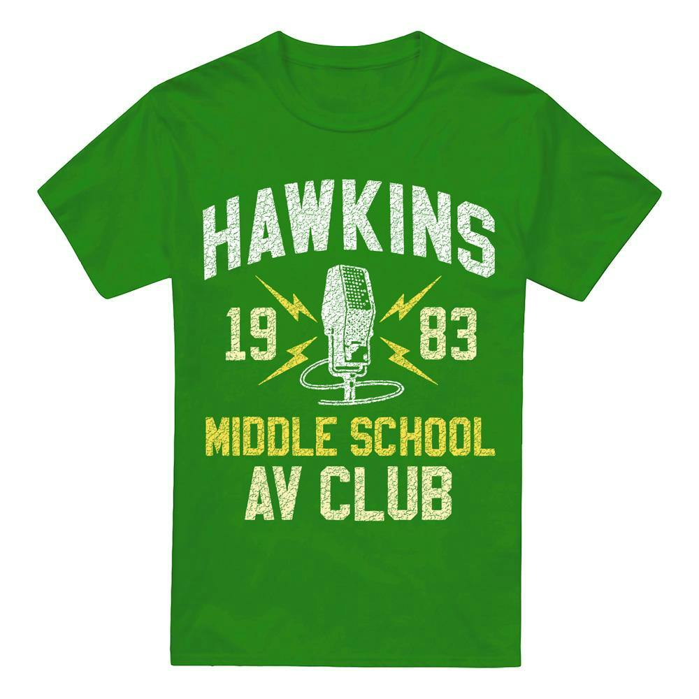Stranger Things Men's Green Hawkins Middle School T-Shirt - Kelly - M - Kelly
