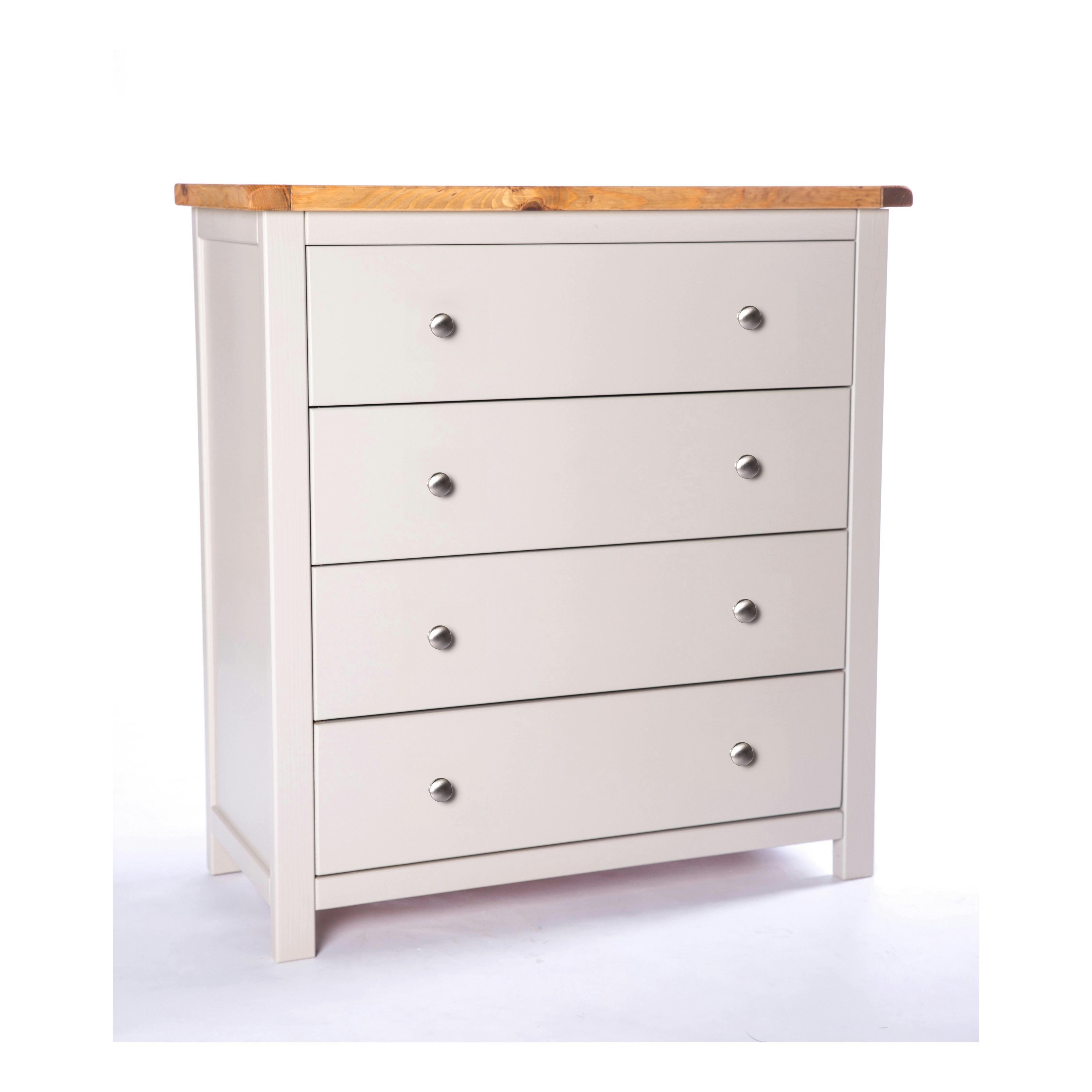 Cabinet Bits Argenta 4 Drawer Chest - Grey / Chrome - Image 3