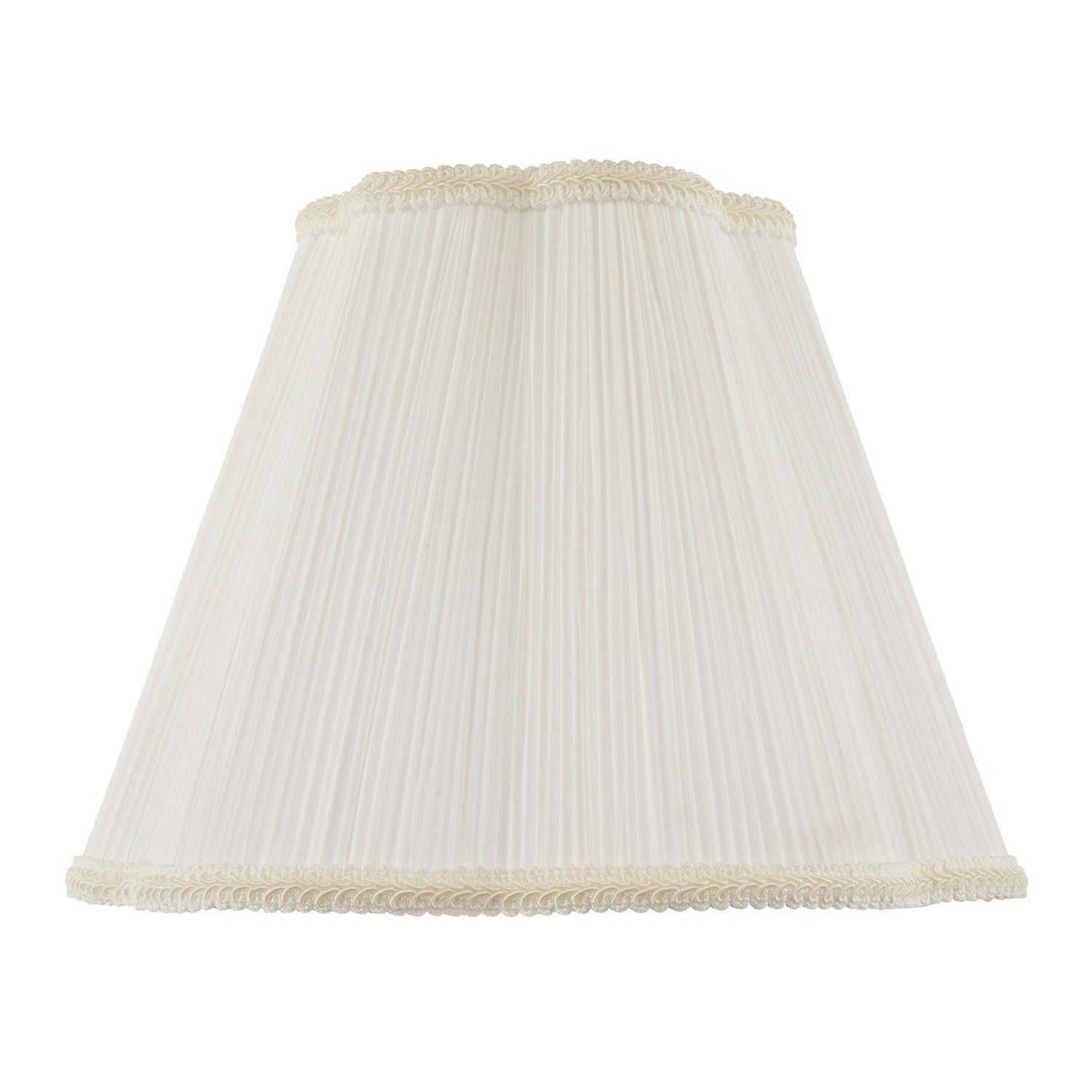 Rackhams White Victorian Pleated Faux Silk Lamp Shade With Embroidered Trims