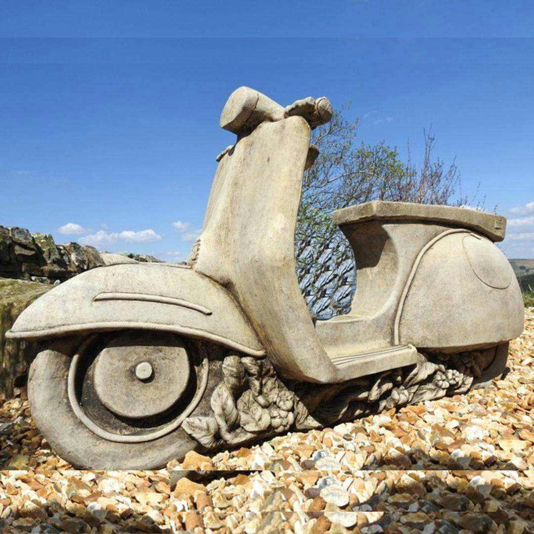 Osn Lambretta Vespa Style Stone Scooter Planter